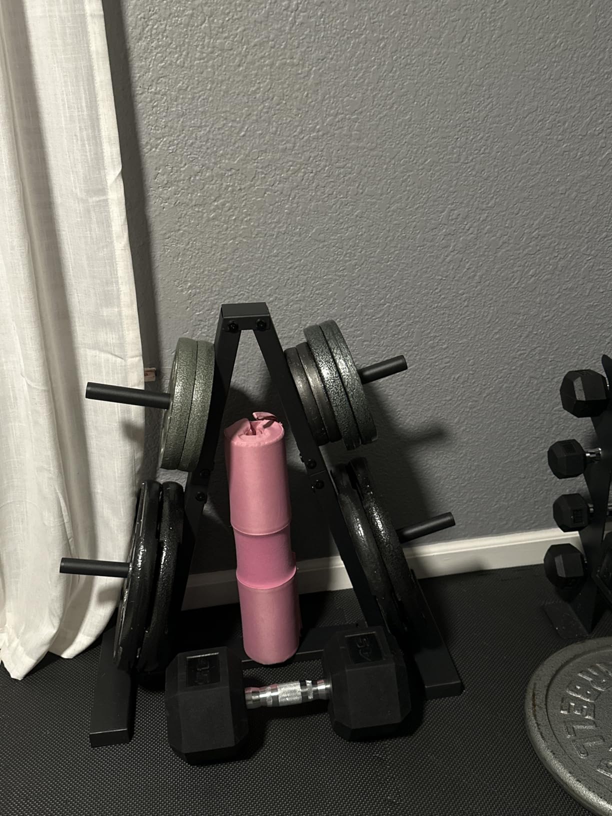 Weight Plate Rack, Weight Tree, Home Gym Storage Stand, Holds 300 lbs customer photo 2