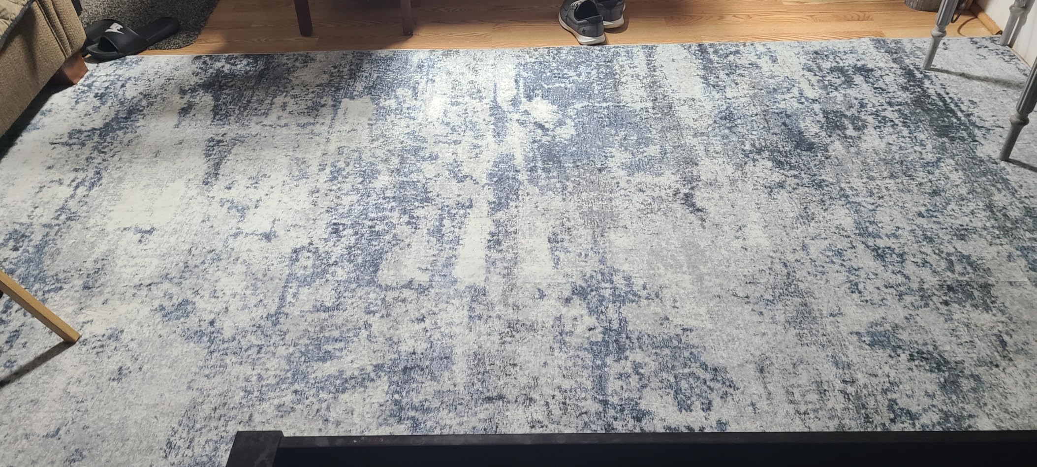 8x10 Area Rugs for Living Room Rug Washable: Abstract Large Rug for Dining Room Bedroom Carpet Non Slip 8 by 10 Indoor Modern Nursery Home Office Blue Grey customer photo 1