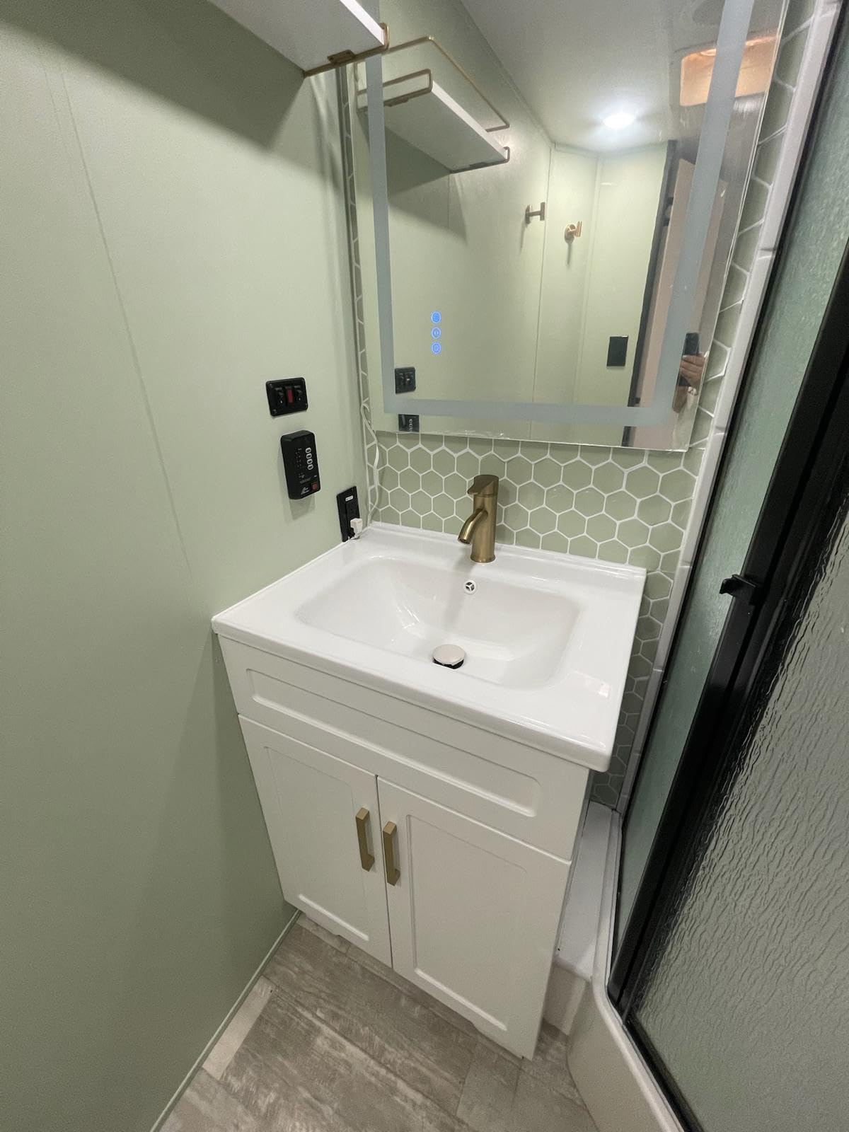 Ymise Bathroom Vanity with Sink, 24-Inch Bathroom Vanities Cabinet with Large Storage Space, Wooden Bathroom Sink Cabinet, White customer photo 1