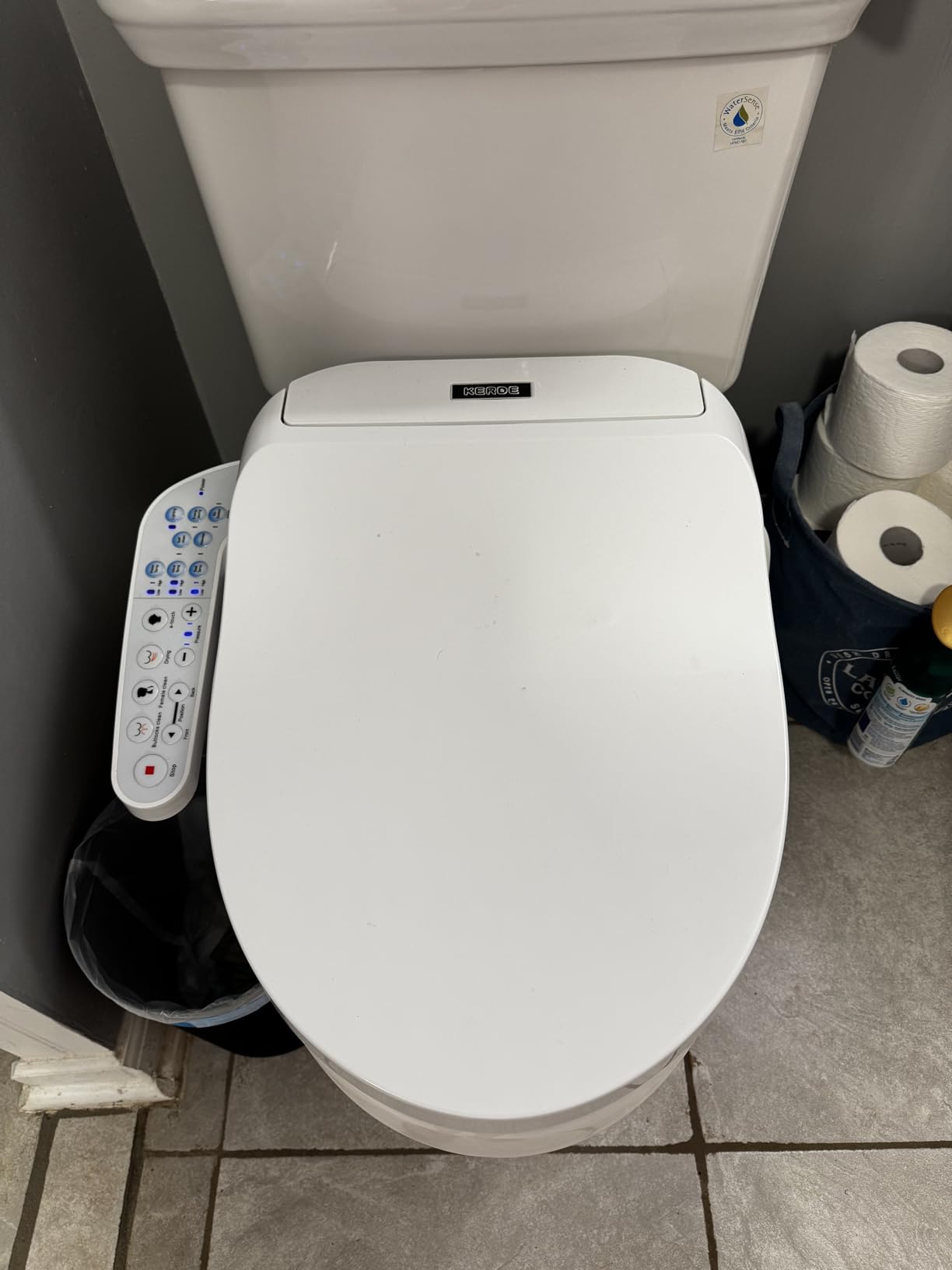 KERDE P30B Bidet Toilet Seat - Dual Control (Side Panel & Remote), Warm Water Wash, Heated Seat, Warm Air Dryer, LED Night Light, Electric Bidet Elongated Electronic Heated Smart customer photo 1