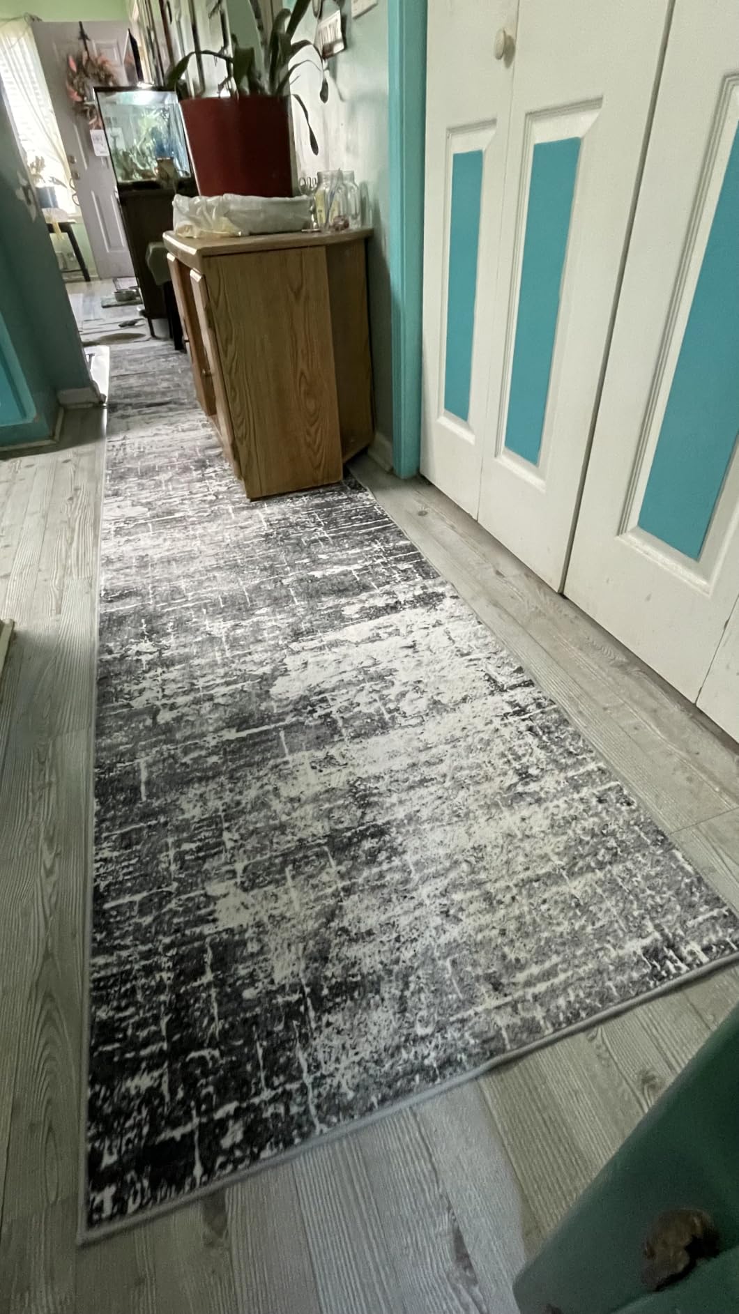 Washable Large 9x12 Area Rug - Living Room Oriental Non Slip Soft Rugs Indoor Low Pile Stain Resistant Carpet for Bedroom Dining Room Farmhouse Distressed Thin Home Decor Floor Mat (9x12 Beige) customer photo 2
