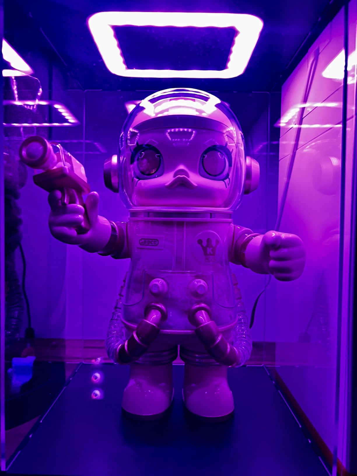 Clear Acrylic Display Case with Light for Gundam Display, Multiple Color Lights Dustproof Protection Display Box for Collectibles Action Figures (14x10x21inch) customer photo 1