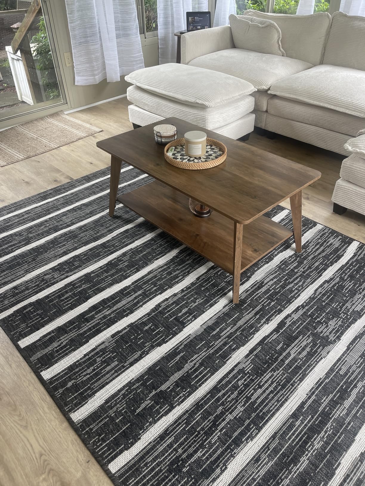 VASAGLE MAEZO Collection - Coffee Table, 2-Tier Center Table with Storage, Tapered Legs, Curved Transitions, 21.7 x 39.4 x 17.7 Inches, Easy to Assemble, for Living Room, Honey Brown ULCT249K01 customer photo 1