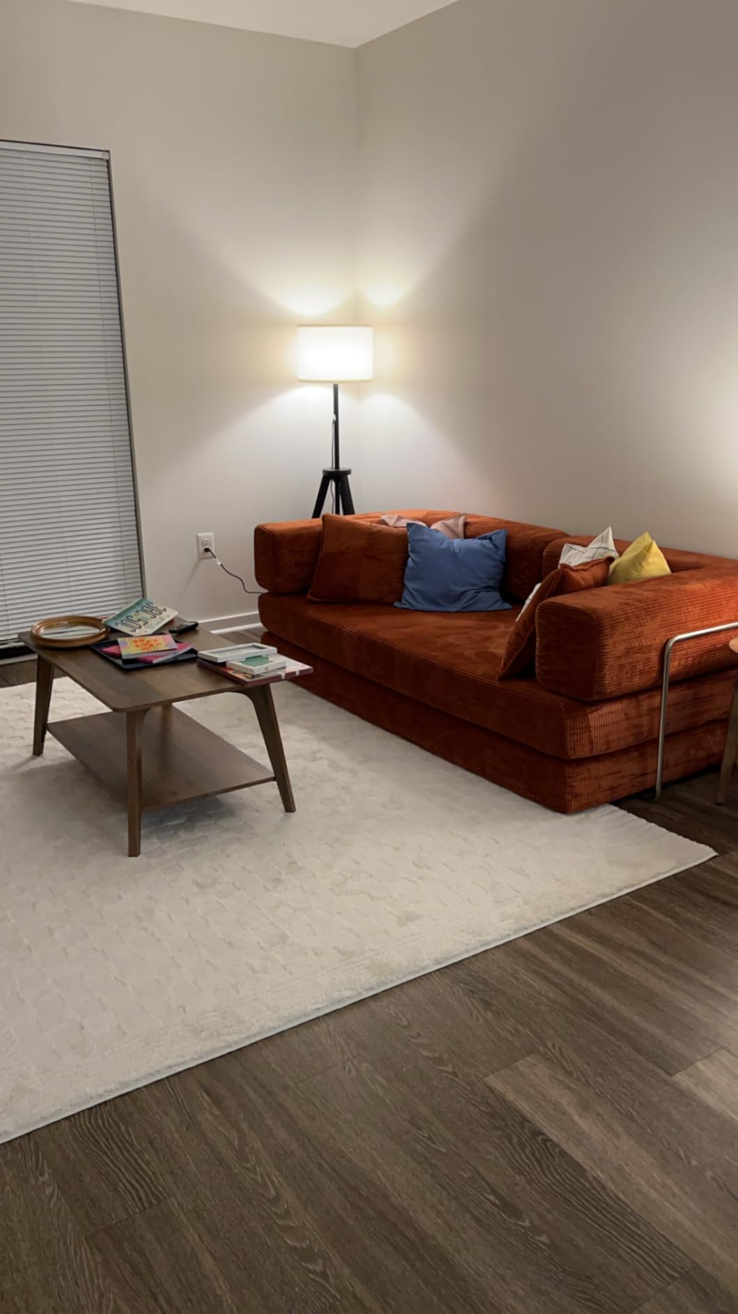 VASAGLE MAEZO Collection - Coffee Table, 2-Tier Center Table with Storage, Tapered Legs, Curved Transitions, 21.7 x 39.4 x 17.7 Inches, Easy to Assemble, for Living Room, Honey Brown ULCT249K01 customer photo 2
