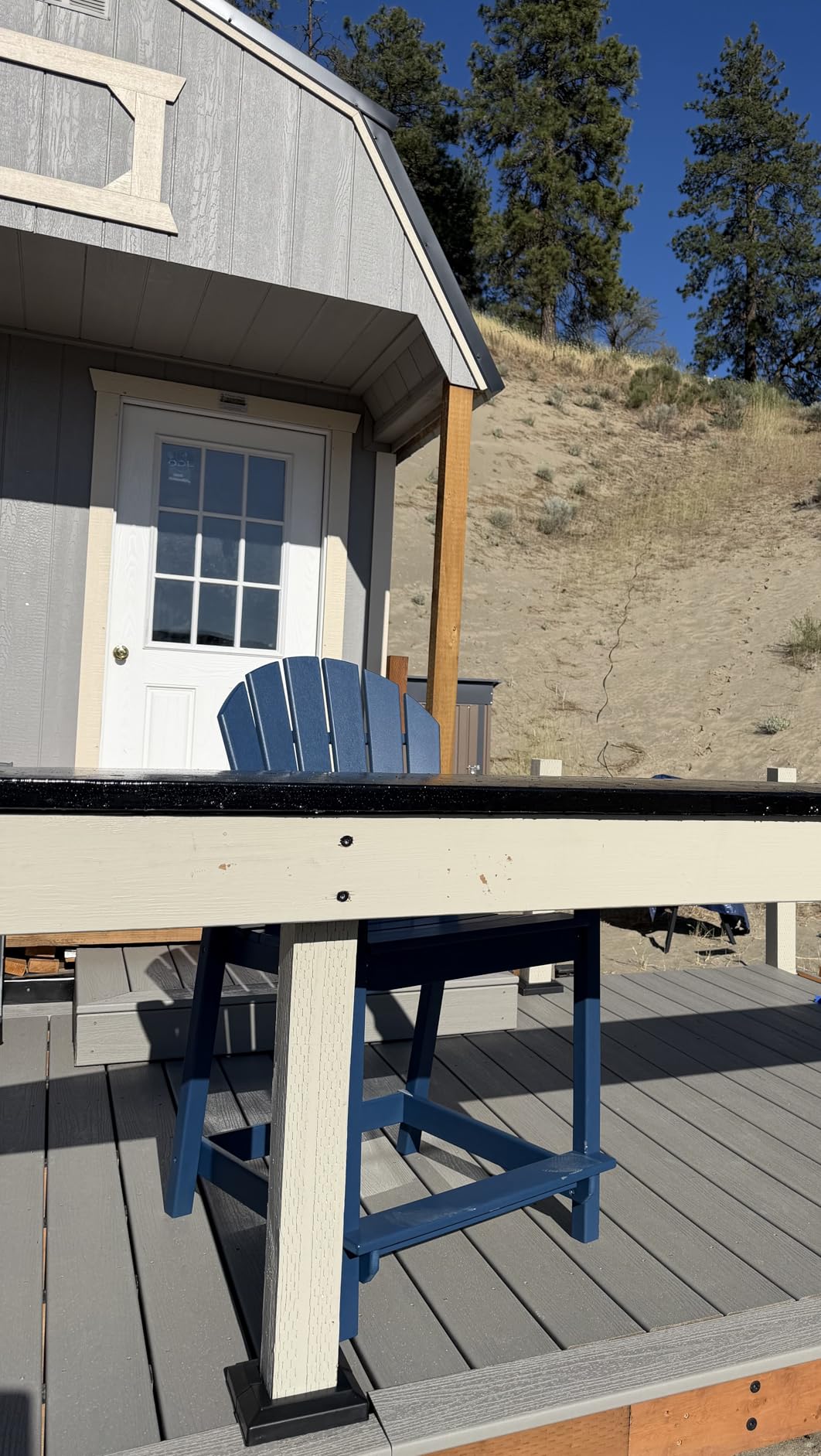 Tall Modern Adirondack Chair, All Weather HDPE Bar Height Adirondack Stools Two-Tone Widened Durable Design for Porch Patio Yard Lawn Fire Pit Bistro Basement Indoors & Outdoors customer photo 2