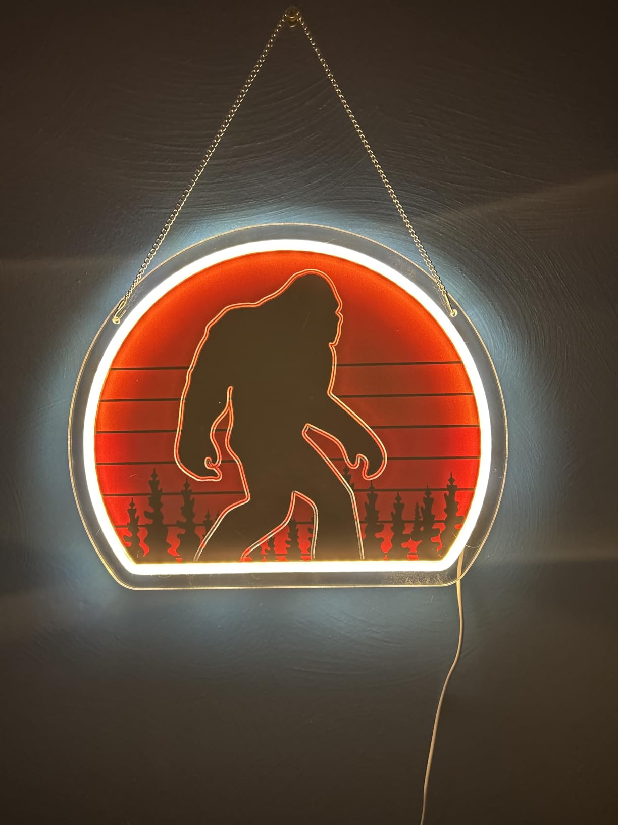 ReyeeInc Bigfoot Neon Sign, Bright USB Powered Sasquatch Neon Lights Sign and Unique UV Printed Funny Big Foot Sasquatch Gifts for Men Cave Women Adults Kids Bigfoot Lovers Wall Art Decor customer photo 1