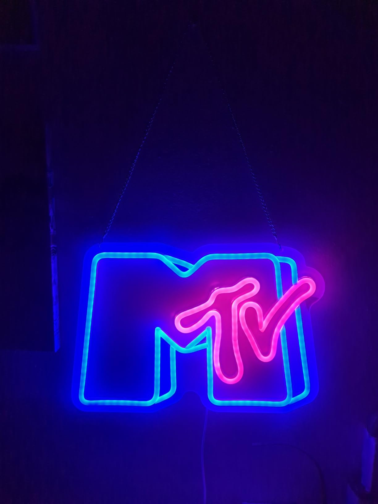 Music Neon Sign for Wall Decor Dimmable Music Neon Light Up Sign for Man Cave Neon Lights for Bedroom Led Neon Sign Suitable for Record Studio Bar Nightclub Party Concert Venue Size 13.77*9.64(P004) customer photo 1
