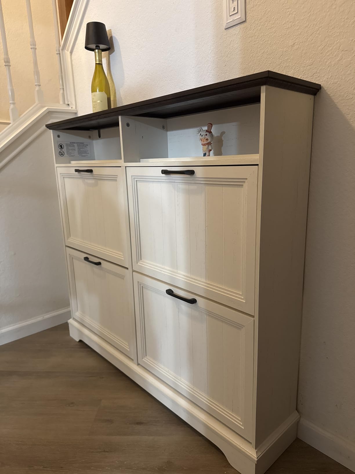 Shoe Storage Cabinet with 2 Flip Drawers, 24