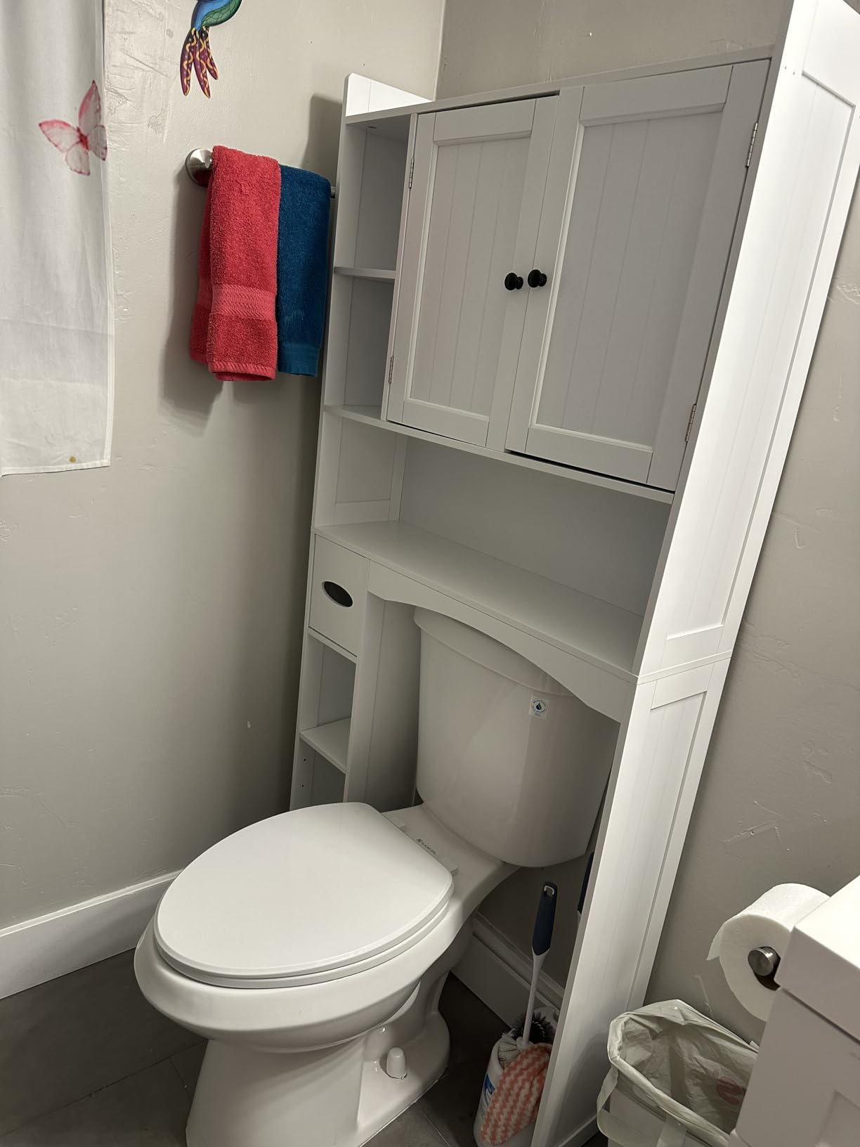 Gizoon 66''H Over The Toilet Storage Cabinet, Over Toilet Storage Cabinet White, Over Toilet Bathroom Organizer, with 2 Doors, Adjustable Shelf, for Bathroom, Laundry, White customer photo 2