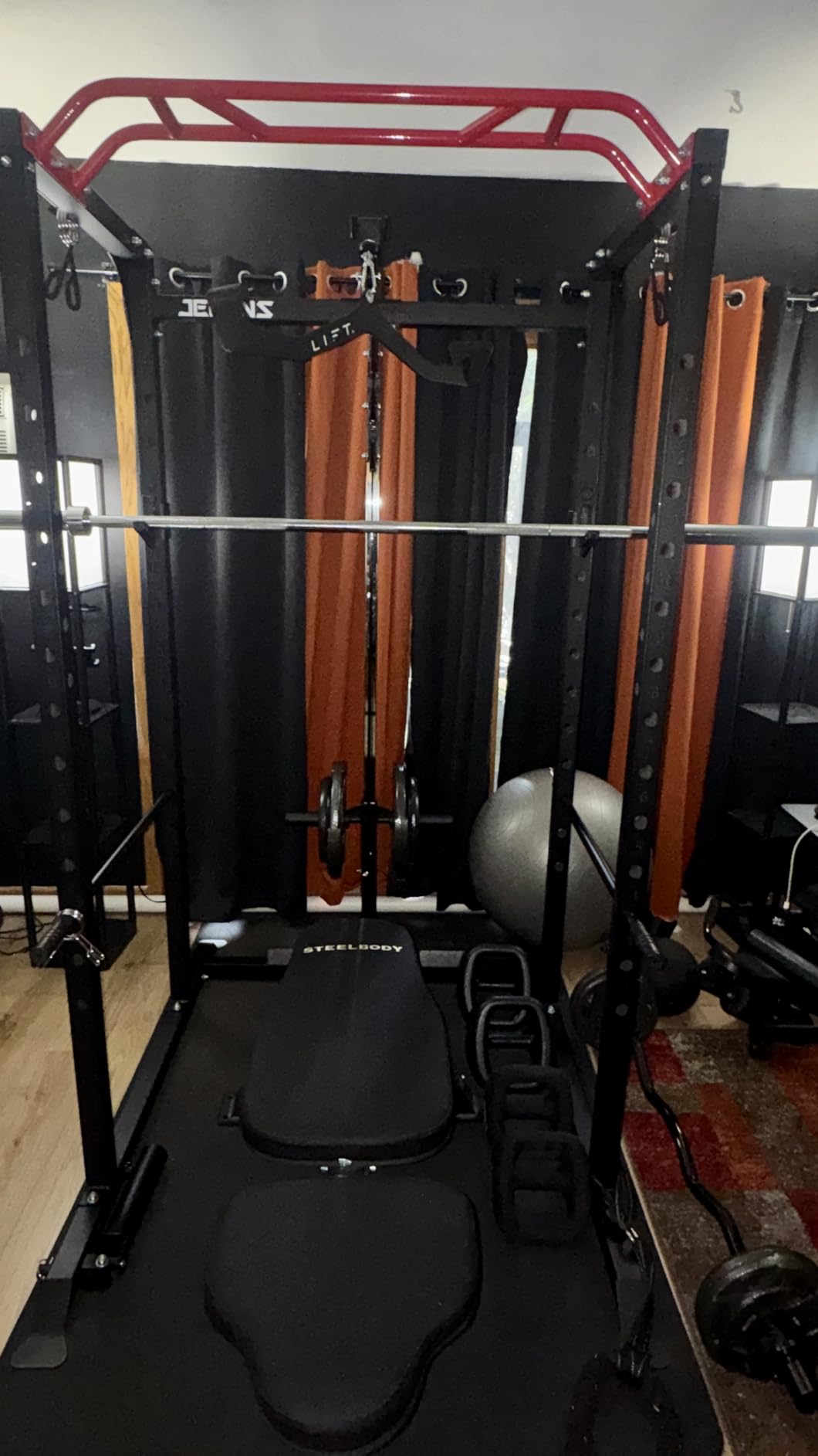 S11 Power Cage, 2000LB Multi-Function Power Rack with LAT Pulldown, Squat Rack with Adjustable Pulley System and Training Attachments, Weight Rack for Home Gym customer photo 1