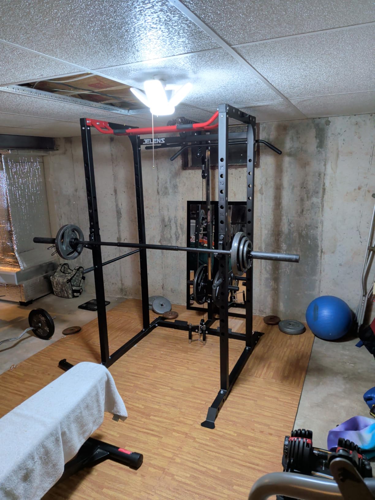 S11 Power Cage, 2000LB Multi-Function Power Rack with LAT Pulldown, Squat Rack with Adjustable Pulley System and Training Attachments, Weight Rack for Home Gym customer photo 2