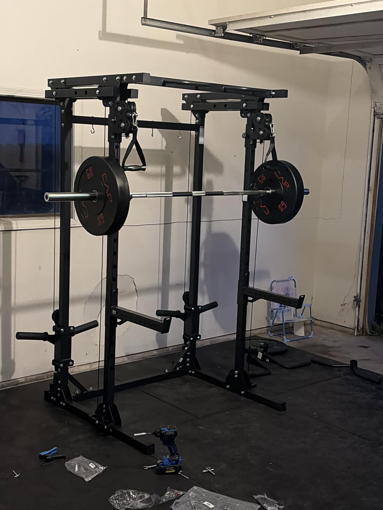 MAJOR FITNESS Drone3 Power Rack, 2500lbs Multi-Function Home Gym Squat Rack with Dual Pulley System, Pull-Up Bar & J-Hooks, Heavy-Duty Steel Frame for Maximum Stability & Strength Training customer photo 1