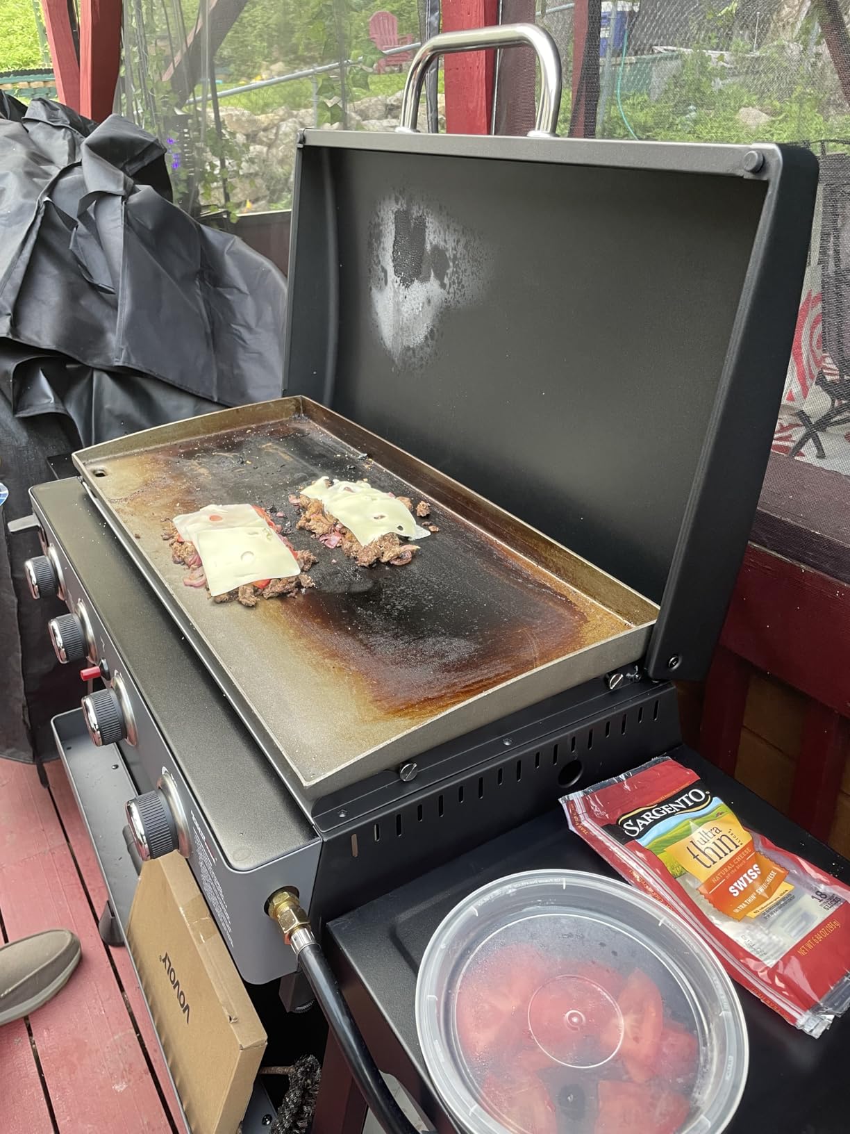 Royal Gourmet PD4001 4 Burner Propane Gas Griddle with Removable Standing Cart, Convertible to Tabletop Design, Flat Top Grill with Hood for Camping, Tailgating, Backyard, Black customer photo 2