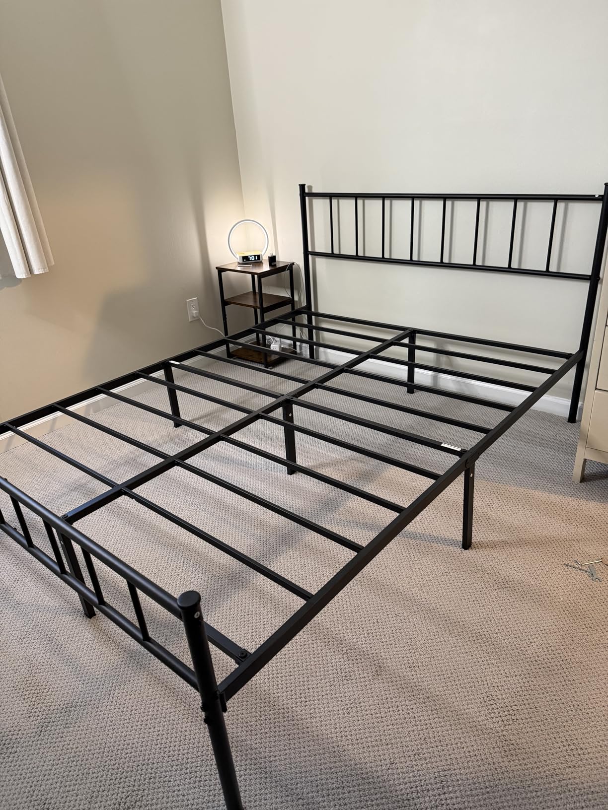 zizin Twin Size Metal Bed Frame with Headboard & Footboard 14 Inch Metal Platform Mattress Foundation Support with Steel Slat, Under Bed Storage, No Box Spring Needed customer photo 1