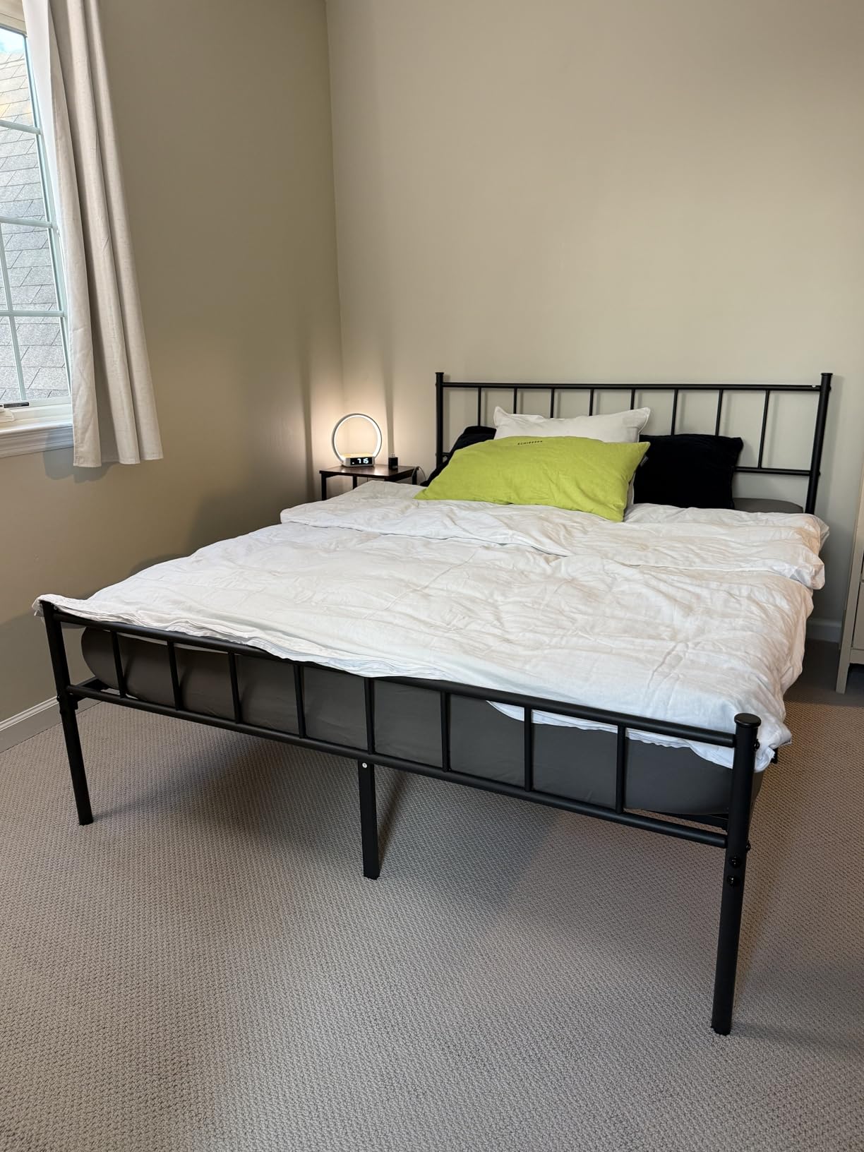 zizin Twin Size Metal Bed Frame with Headboard & Footboard 14 Inch Metal Platform Mattress Foundation Support with Steel Slat, Under Bed Storage, No Box Spring Needed customer photo 2