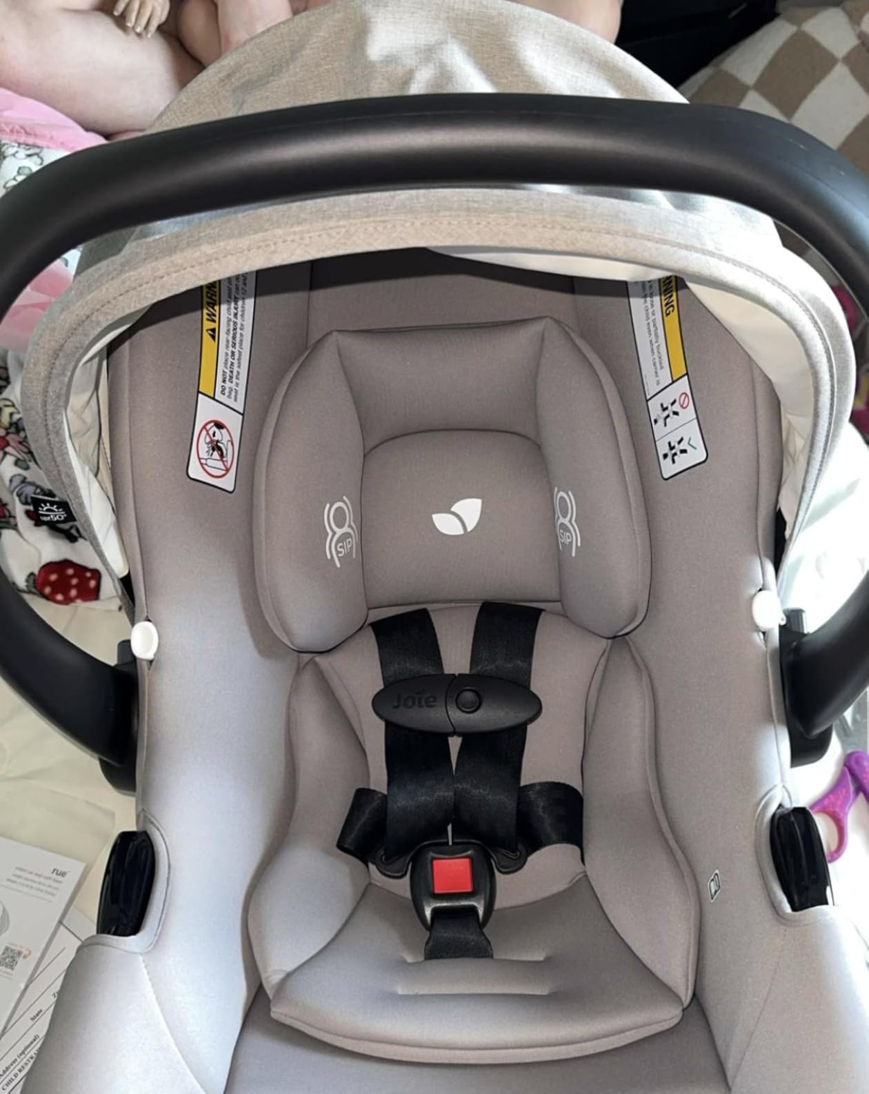 Joie Rue Lightweight Infant Car Seat & Anti-Rebound Base, Side-Impact Protection, 5-Point Harness, and UPF 50+ Canopy for Newborns and Infants (Dove) customer photo 1