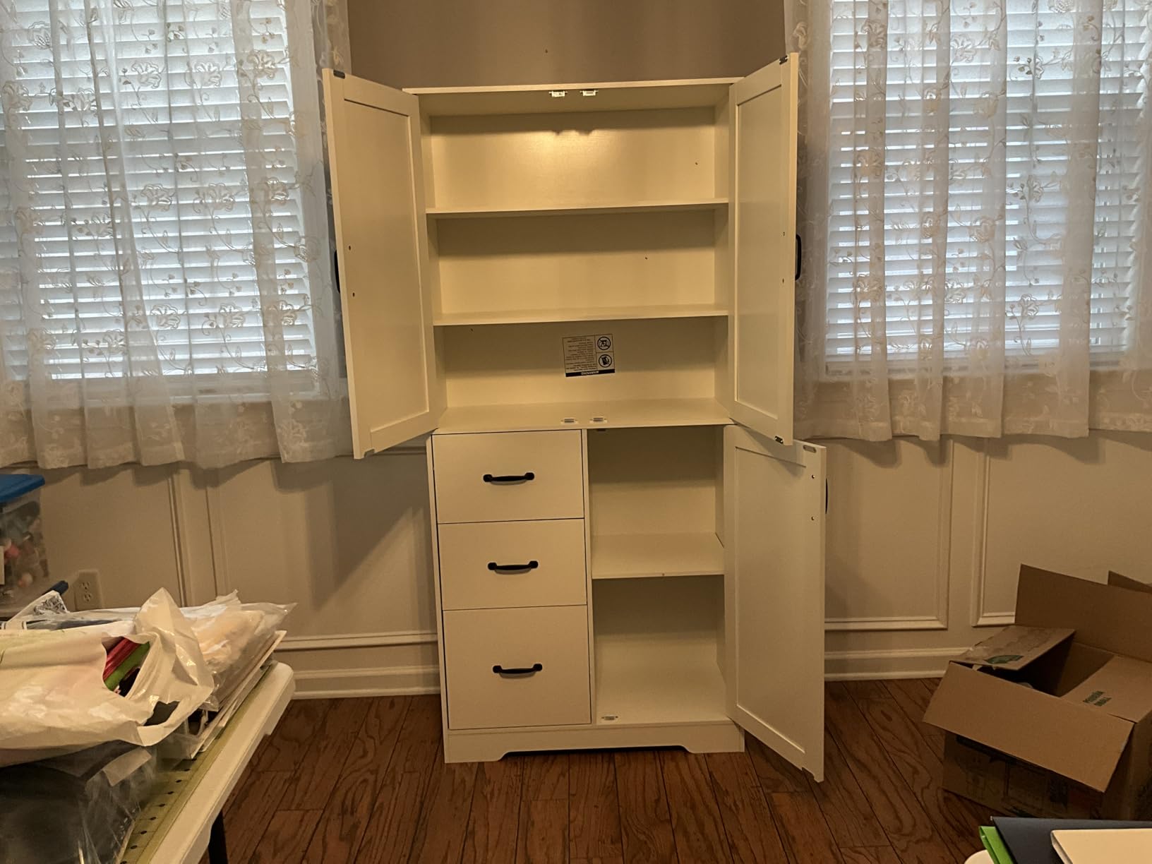 IRONCK Pantry Cabinet, 67.5 inch Tall Storage Cabinet with 3 Doors & Drawers, Farmhouse Kitchen Cabinet with Adjustable Shelves, 5 Tier Freestanding Cupboard for Kitchen customer photo 2