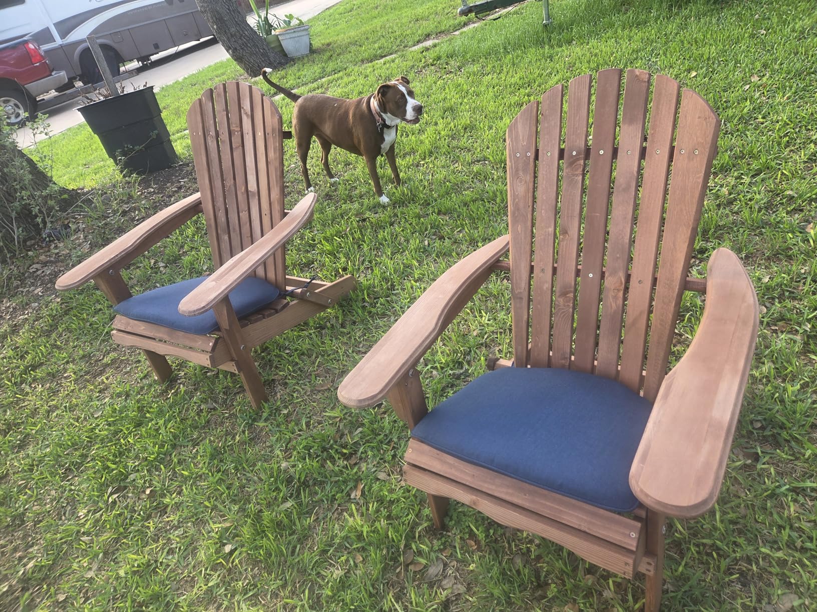 Outdoor Wooden Folding Adirondack Chair Set of 6 with Pre-Assembled BackRest, Wood Patio Chair for Garden Backyard Porch Pool Deck Firepit customer photo 1