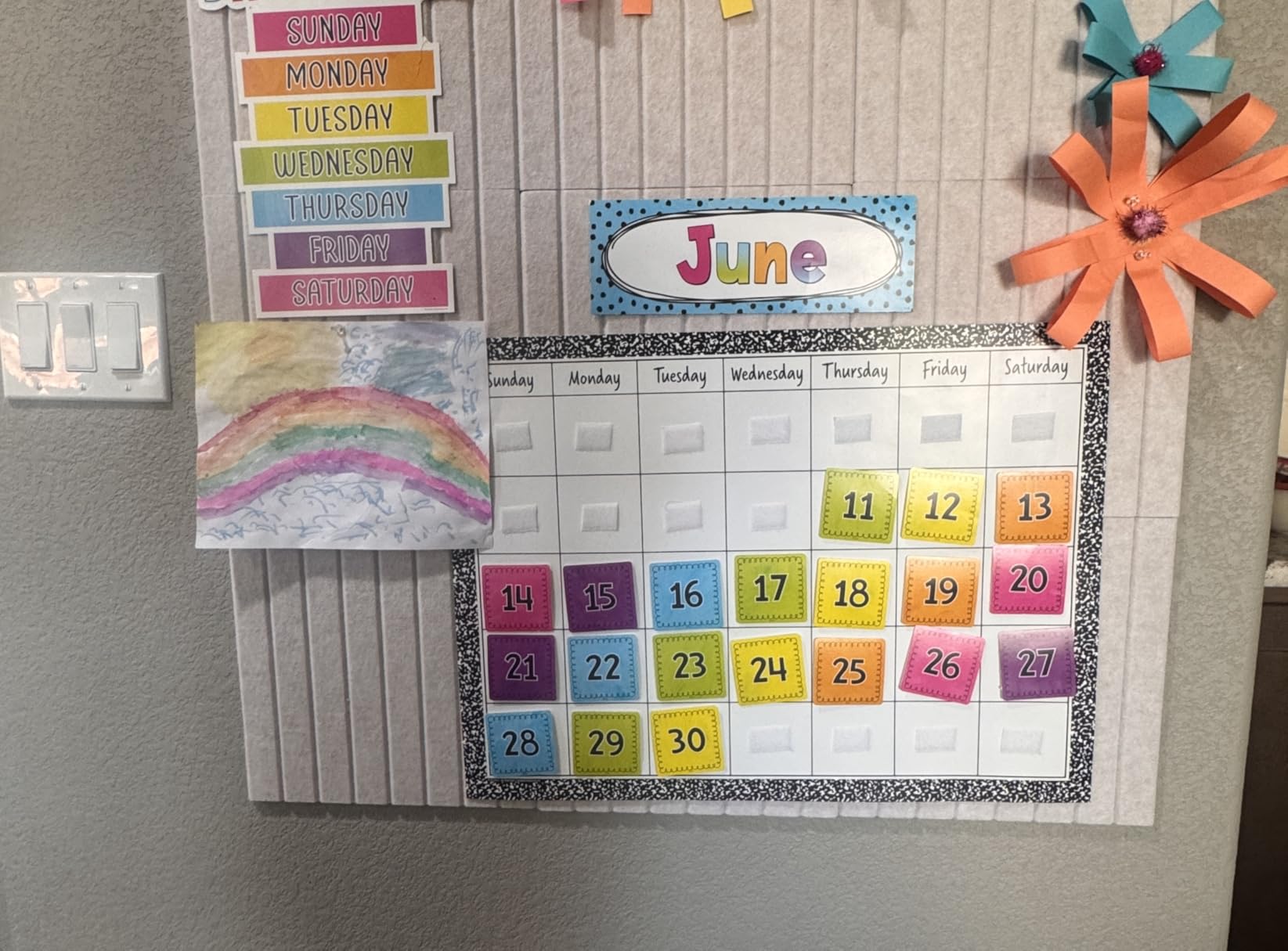Bumusty Large Cork Board Alternative - 48 x 36 Felt Bulletin Board Tiles, 12-Pack with 30 Pushpins, 70 Adhesive Tabs customer photo 1