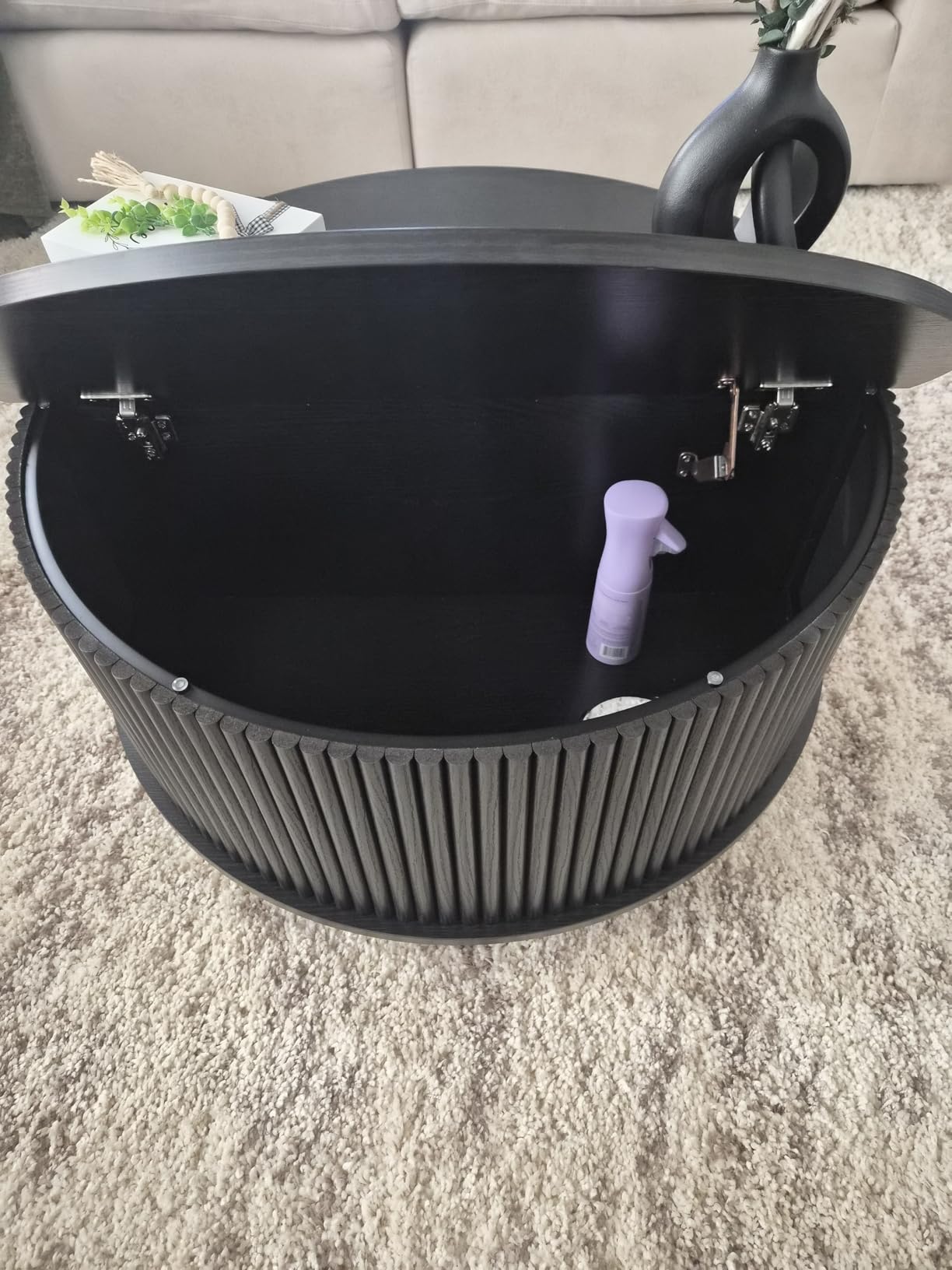 JOINICE, Round Coffee Table with Storage, 31.5