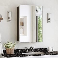 Medicine Cabinet with Mirror, 16 x 24 Frameless Beveled Bathroom Mirror with Storage, Aluminum Recessed or Wall Mount Medicine Cabinet, 6 Adjustable Shelves for Tall Bottles, DTC Soft Close customer photo 2