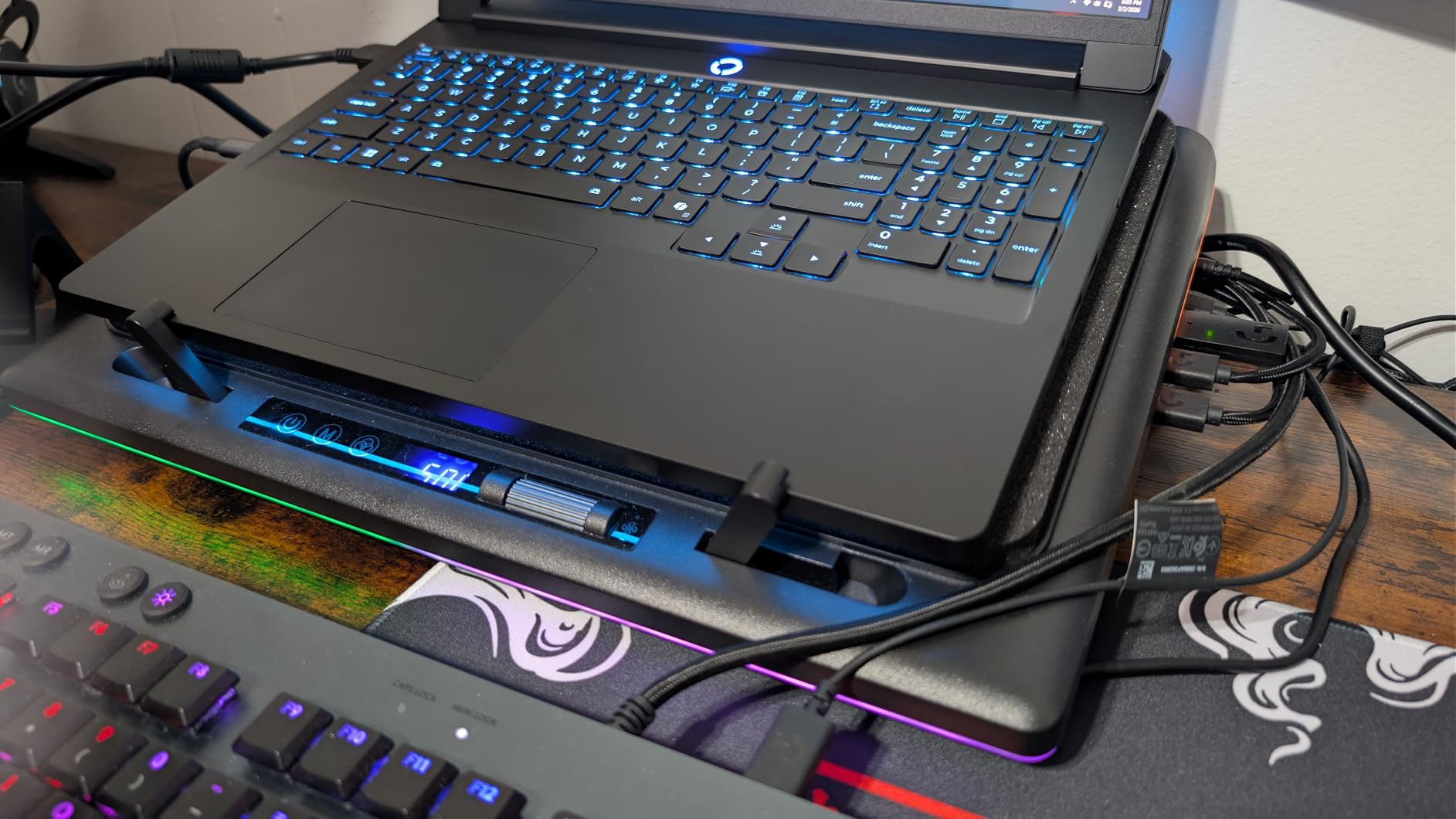 llano V12 Ultra Laptop Cooling Pad with Smart Software Control, RGB Gaming Laptop Fan Cooler Stand, 5.5