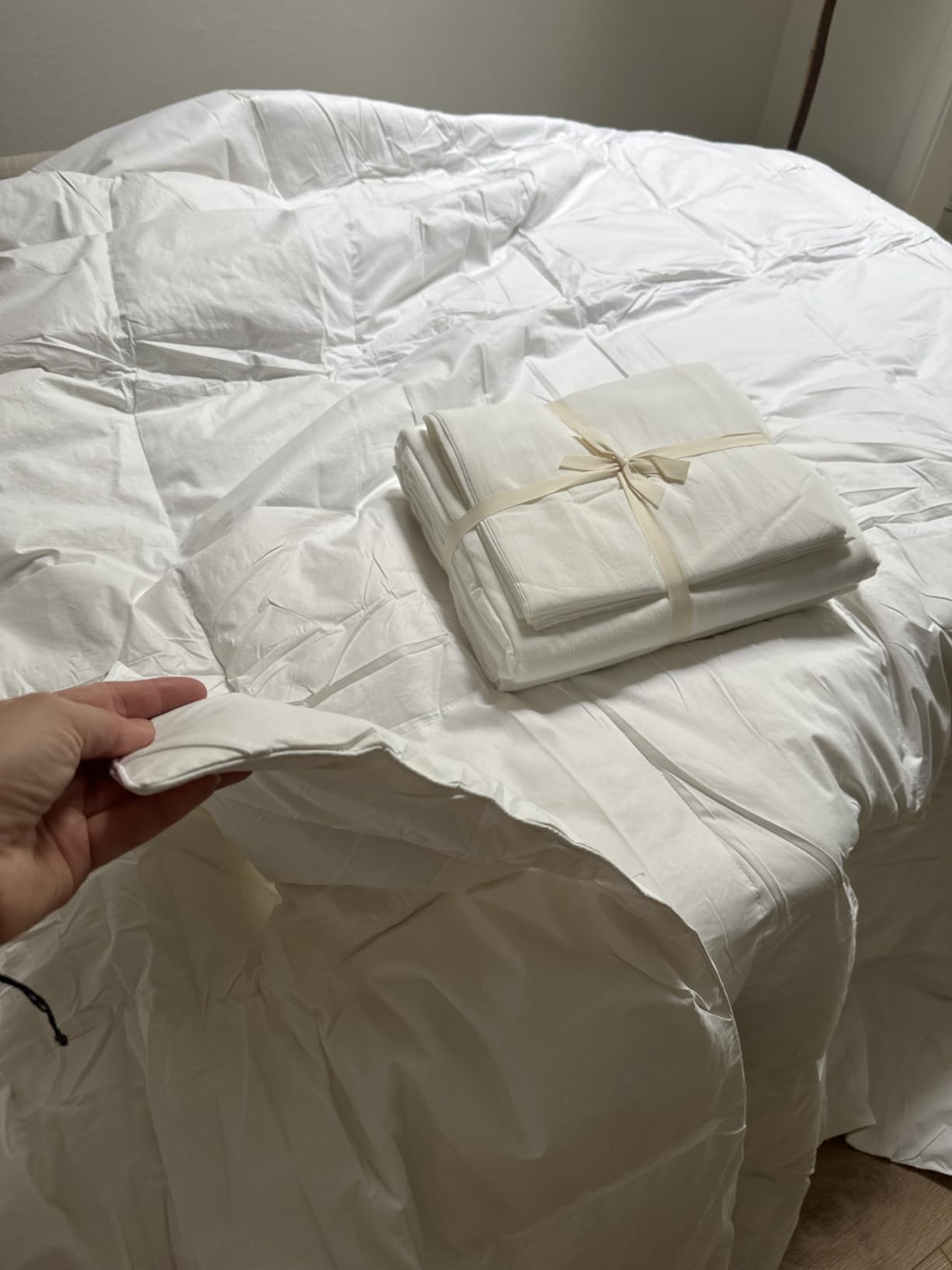Beautyrest Queen Size White Goose Feather Down Fiber Comforter -100% Cotton Shell All Season Duvet Insert,Luxury Hotel Style Medium Weight Bed Comforter, White, (90