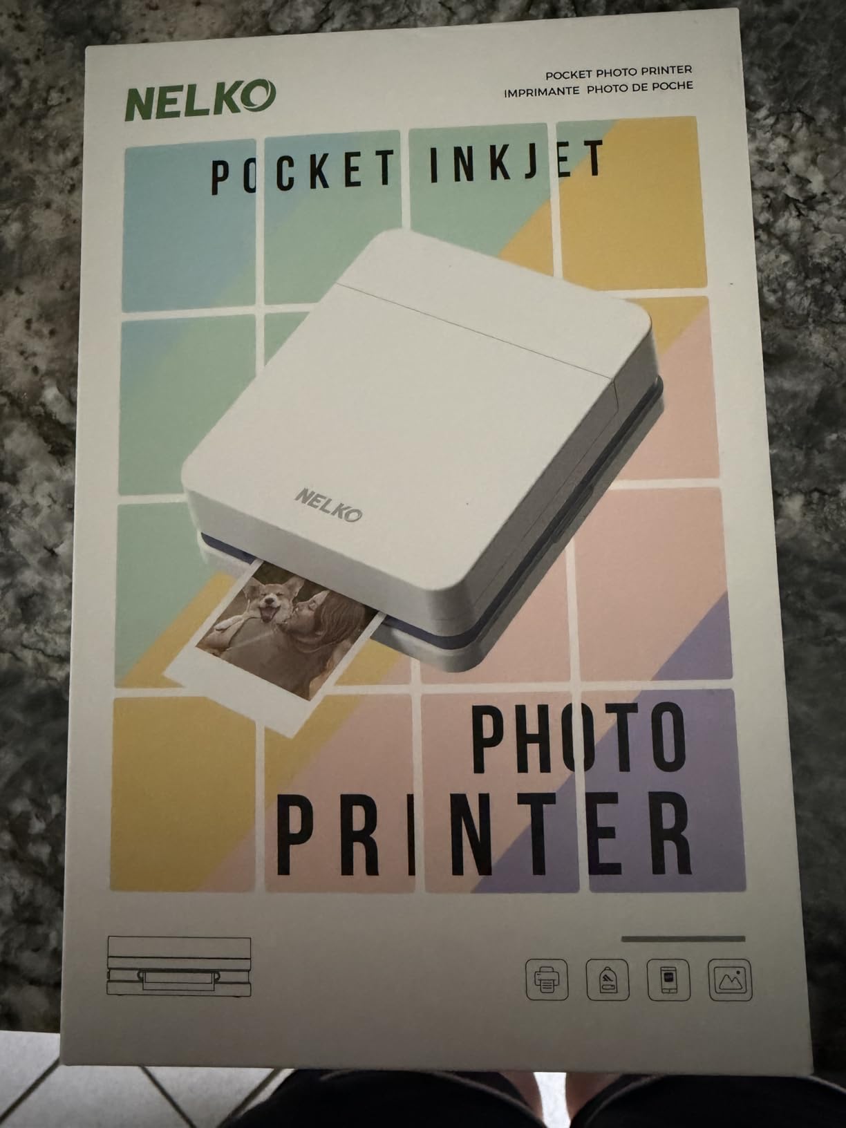 Nelko Photo Printer, 2x3 Portable Wireless Smartphone Printer, PP01 Mini Color Instant Inkjet Printer, Sticky-Back Photos, Bluetooth Compatible with iOS & Android, App Editing, White customer photo 2