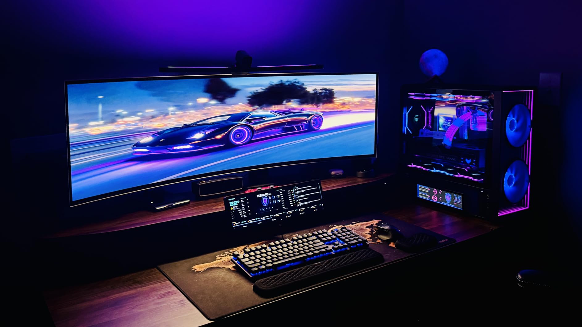 Quntis Curved Monitor Light Bar 15 RGB Backlight for 34 inch+ Screens, Computer Bar Lights Foldable Dual Light with Color Temperature Brightness Stepless Dimming, No Glare Desk Lamp for Home Office Gaming customer photo 2