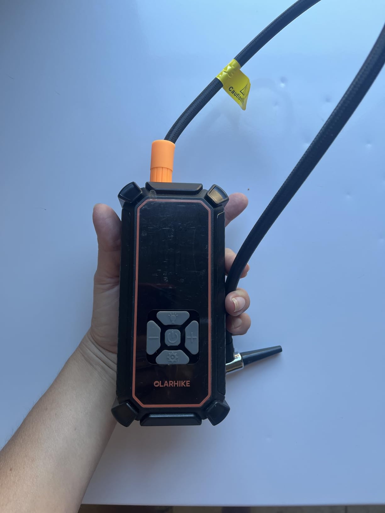 OlarHike Tire Inflator Portable Air Compressor, Dual Power-3 * 2000mAh & 12V DC | Lightning-Fast Inflation, Auto Shut-off, Cordless Air Pump for Car Tires, Bikes, Balls with LED & Digital Pressure Gauge customer photo 2