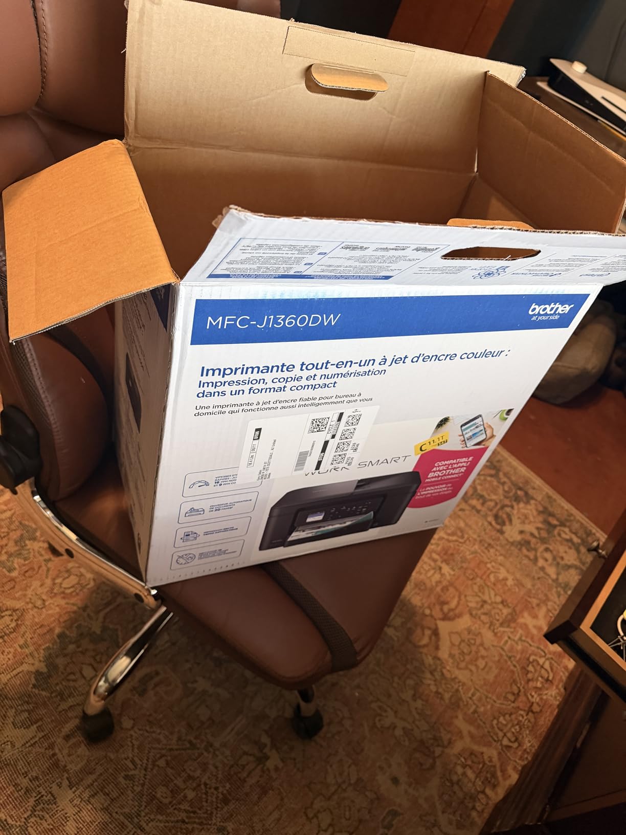 Brother Work Smart MFC-J1360DW Wireless Color Inkjet All-in-One Printer with Automatic Duplex Printing and 1.8