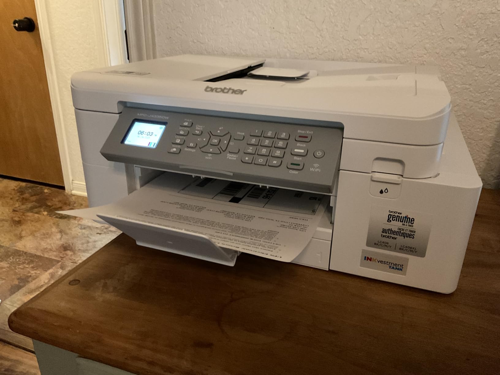 Brother INKvestment MFC-J4355DW Wireless Color Inkjet All-in-One Printer with 1.8