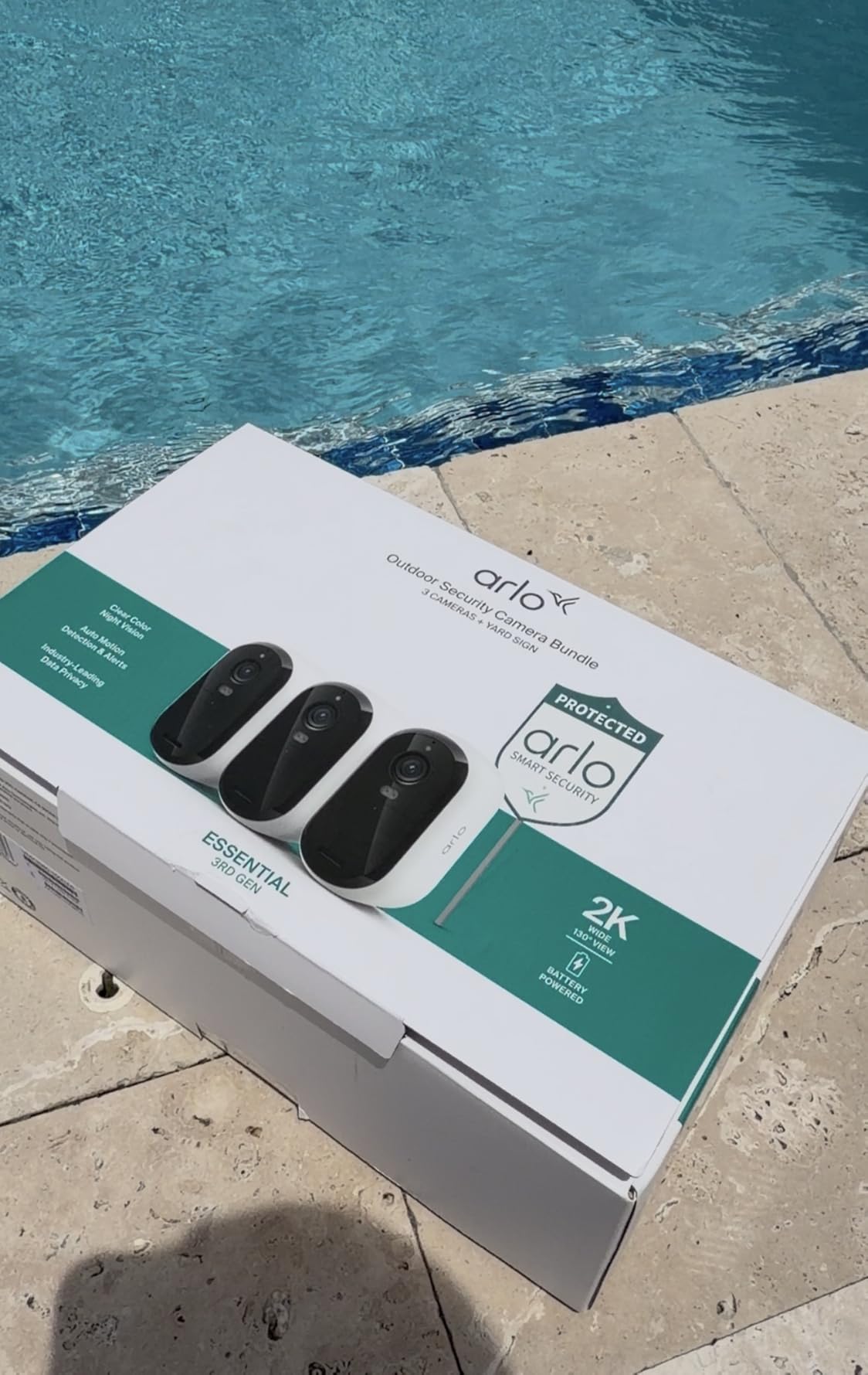Security Cameras Wireless Outdoor - Arlo Essential Battery 2K (3rd Gen, Latest Version), Color Night Vision, Two-Way Audio, Home Security, Person/Package/Vehicle/Animal Detection, White - 2-Pack customer photo 2