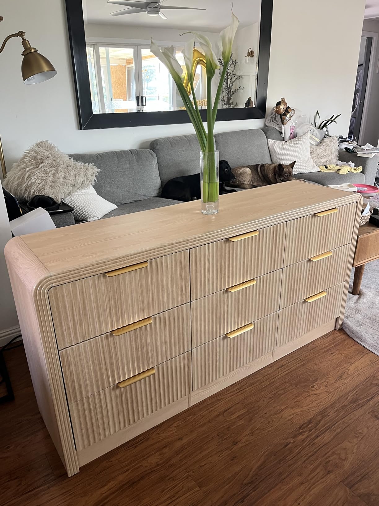 Decofy Fluted 5 Drawers Dresser, 48