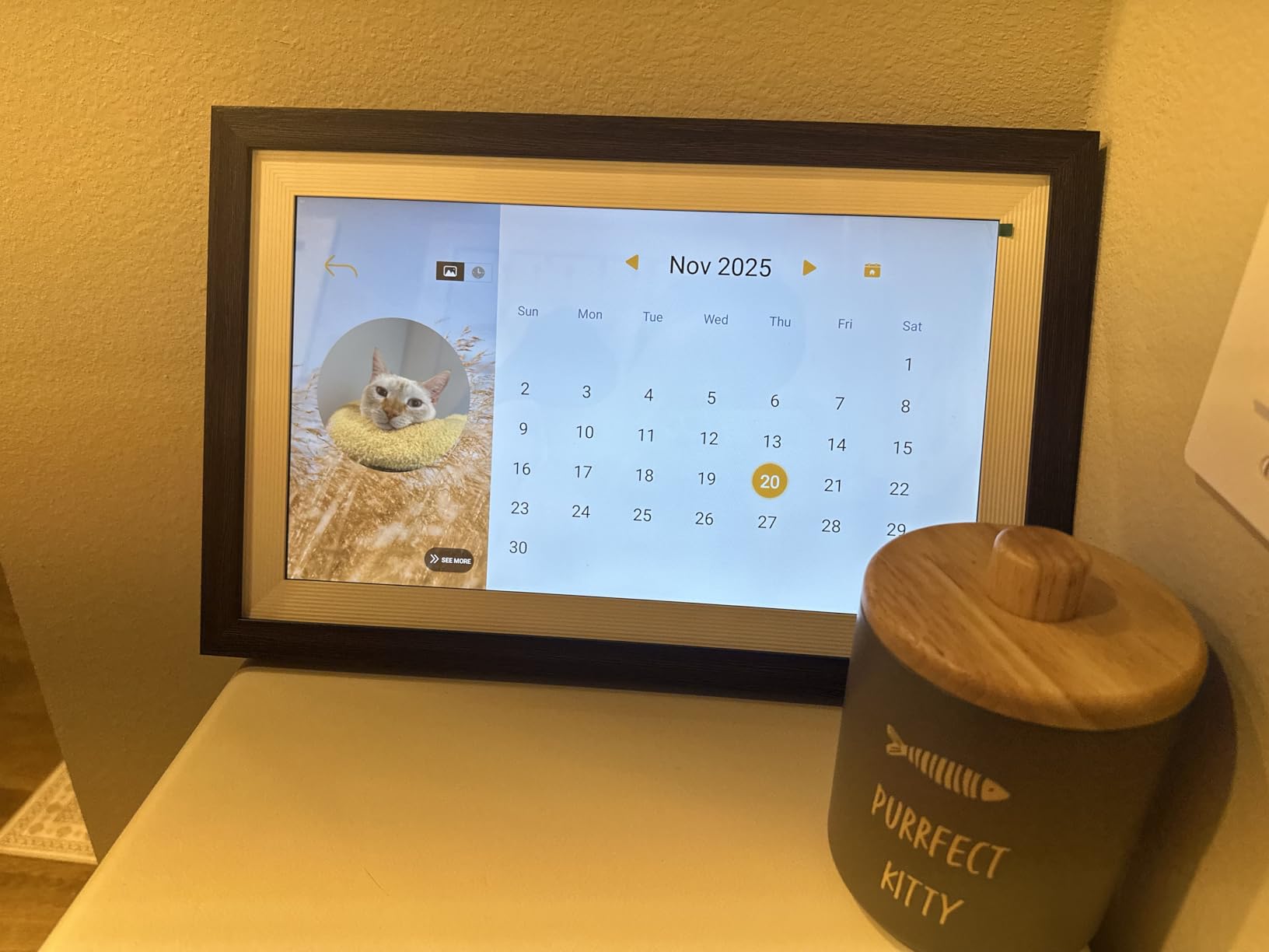 KODAK 15.6 Inch WiFi Digital Picture Frame, 1920x1080 FHD Touch Screen, 64GB Smart Photo Frame with App & AI Photo Creation, Easy Sharing Photos and Videos, Large Wooden Frame Gift for Family customer photo 1