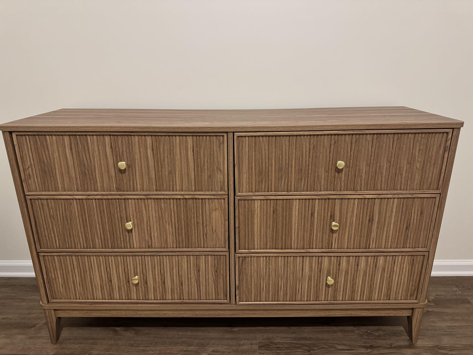 INNOD Fluted 6 Drawers Dresser, 54