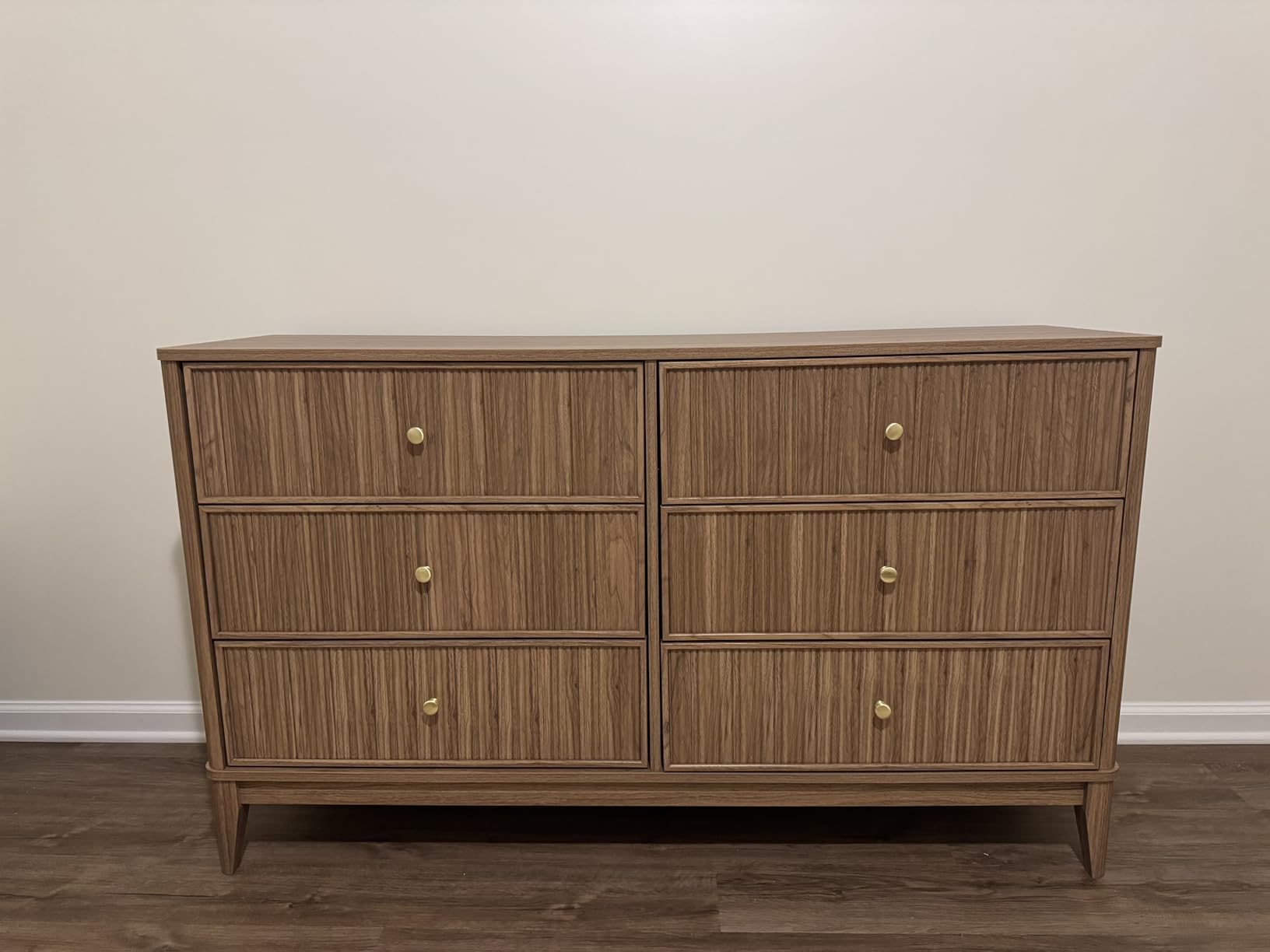 INNOD Fluted 6 Drawers Dresser, 54