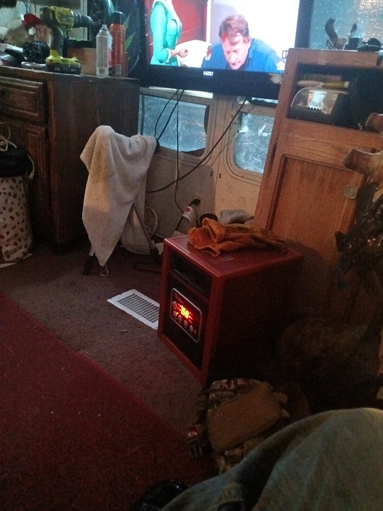DR. INFRARED HEATER DR-991 Portable Electric Fireplace Space Heater w/Humidifier & Remote, Infrared Heat, 3D Flame Effect, Timer, Quiet, 1500W, ETL Listed customer photo 1