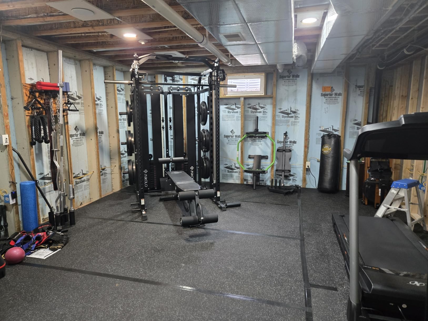 Mikolo Smith Machine with Weight Stack, Power Cage Home Gym System with LAT Pulldown and Cable Crossover, Multi-Functional Trainer with Dual Pulley System customer photo 2