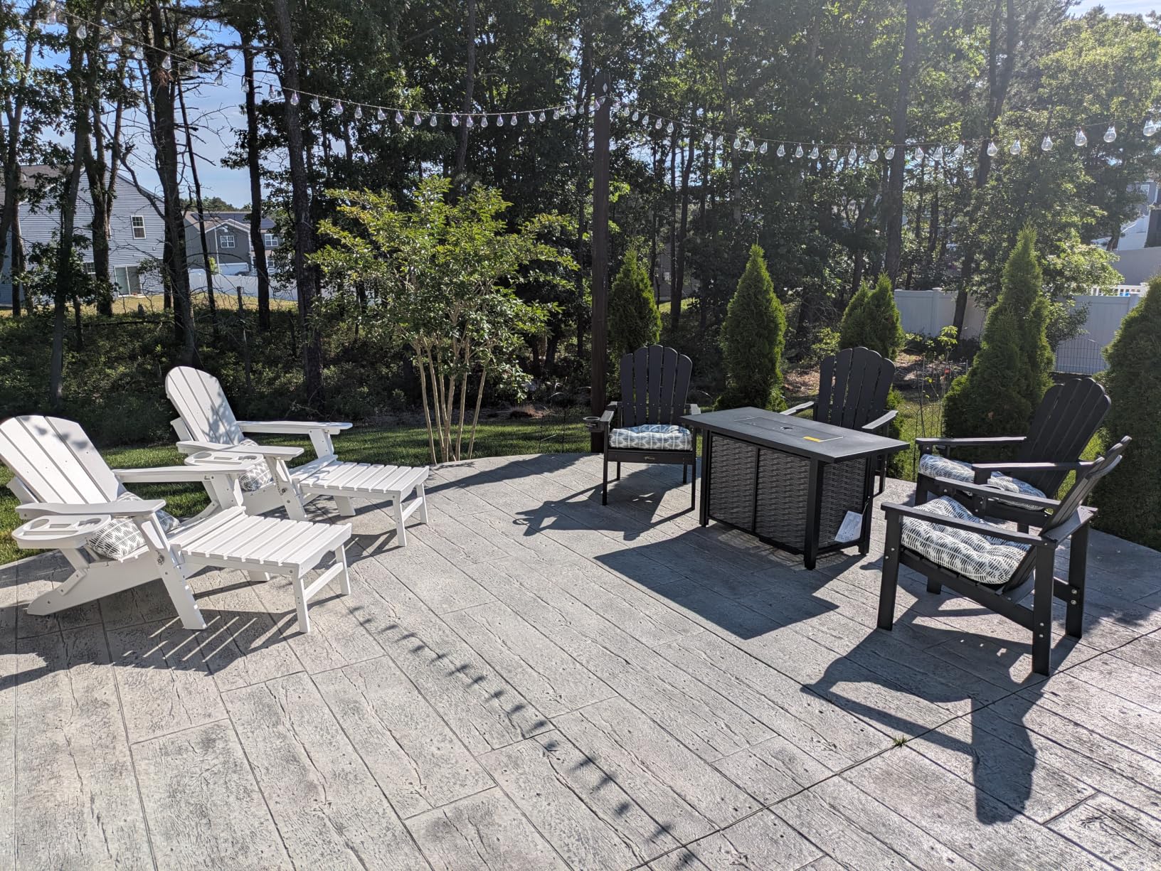 Stackable Adirondack Chair, HDPE All-Weather Adirondack Chairs - Durable and Space Saving, Plastic Outdoor Fire Pit Chairs with Cup Holder, Grey customer photo 1