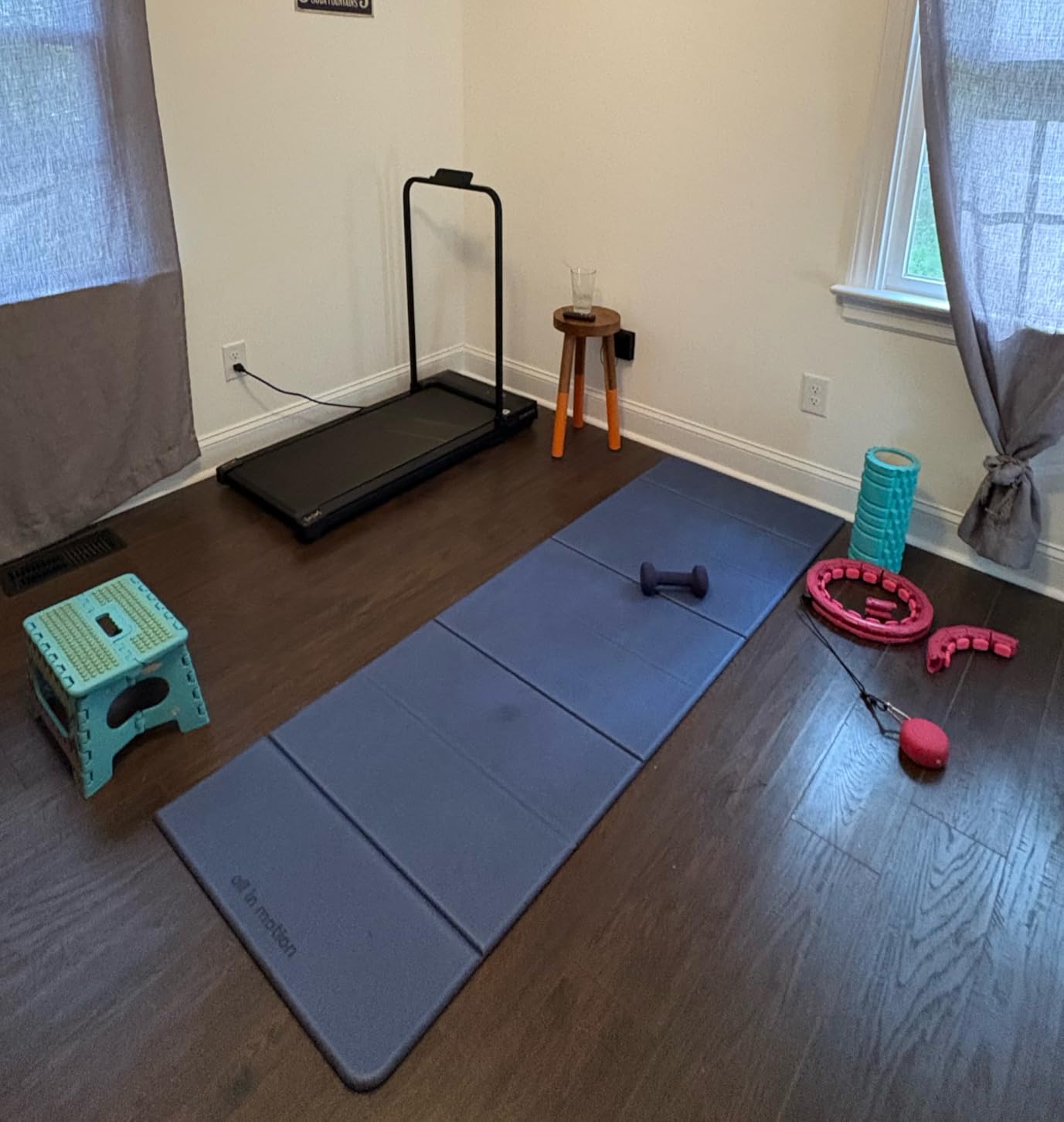 Walking Pad Treadmill for Home - Folding Treadmills with Handle Bar Portable Compact Fold up Indoor Foldable Handles Electric Walk Pads Small Spaces Mini Running Quiet Under Bed Office customer photo 2