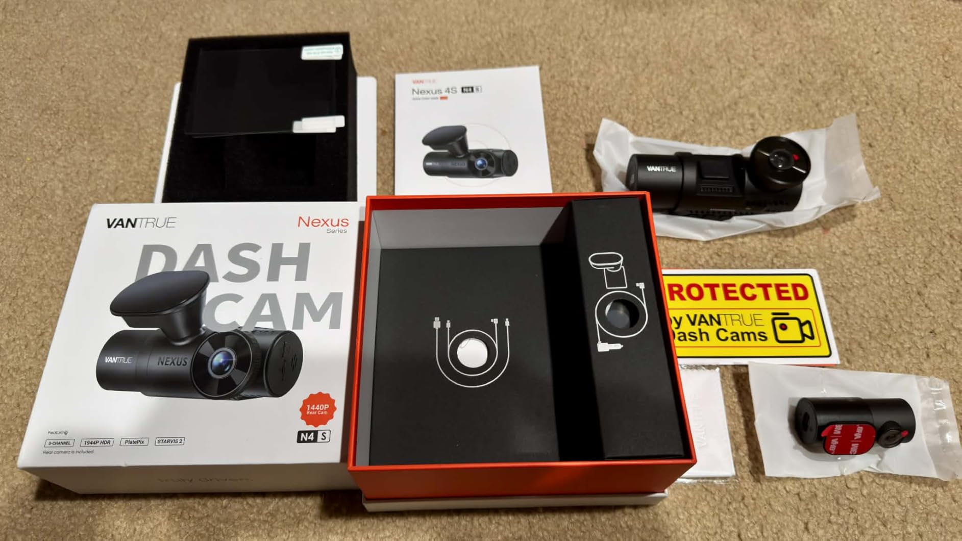 Vantrue N4S 2.7K 3 Channel Dash Cam, Triple STARVIS 2 Night Vision | 1944P+1440P+1440P Front Rear Inside Car Camera, PlatePix Tech, 24/7 Parking Mode, Wi-Fi, GPS, 2