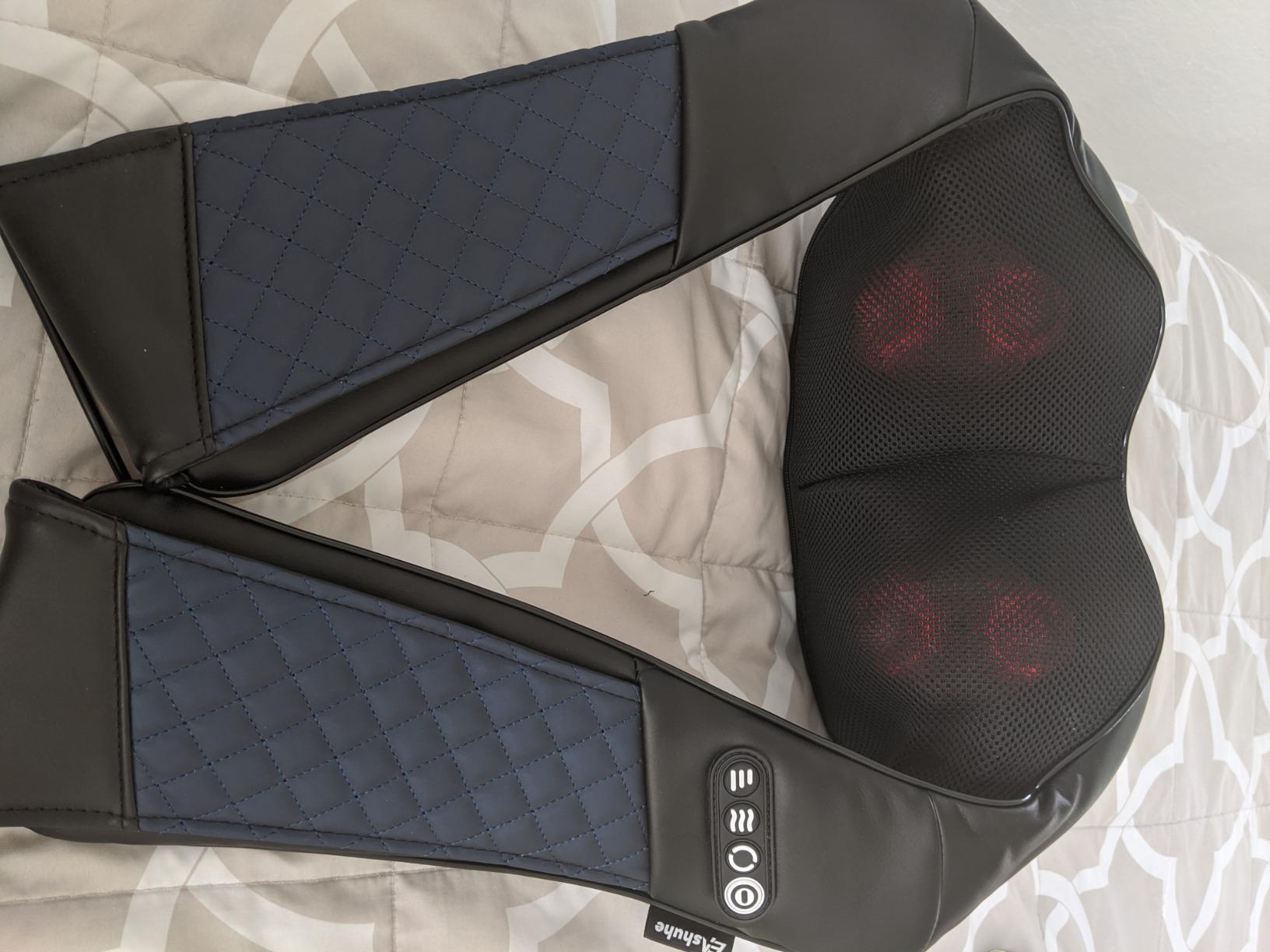 Cordless Neck and Shoulder Massager with Heat - Rechargeable Shiatsu Back Massager for Pain Relief - Deep Tissue Kneading Massage Pillow for Neck, Back, Shoulders, Legs - Gifts for Men & Women customer photo 1