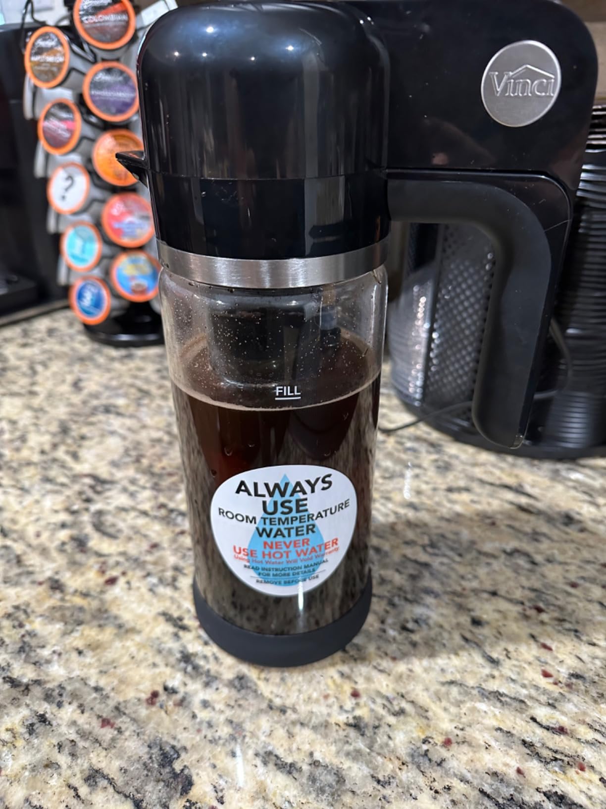 VINCI Express Cold Brew, Electric Cold Brew Coffee Maker in 10 Minutes, Glass Carafe, 3 Brew Strength Settings & Cleaning Cycle, Easy to Use & Clean 1.4 Liters Push Button Control customer photo 2