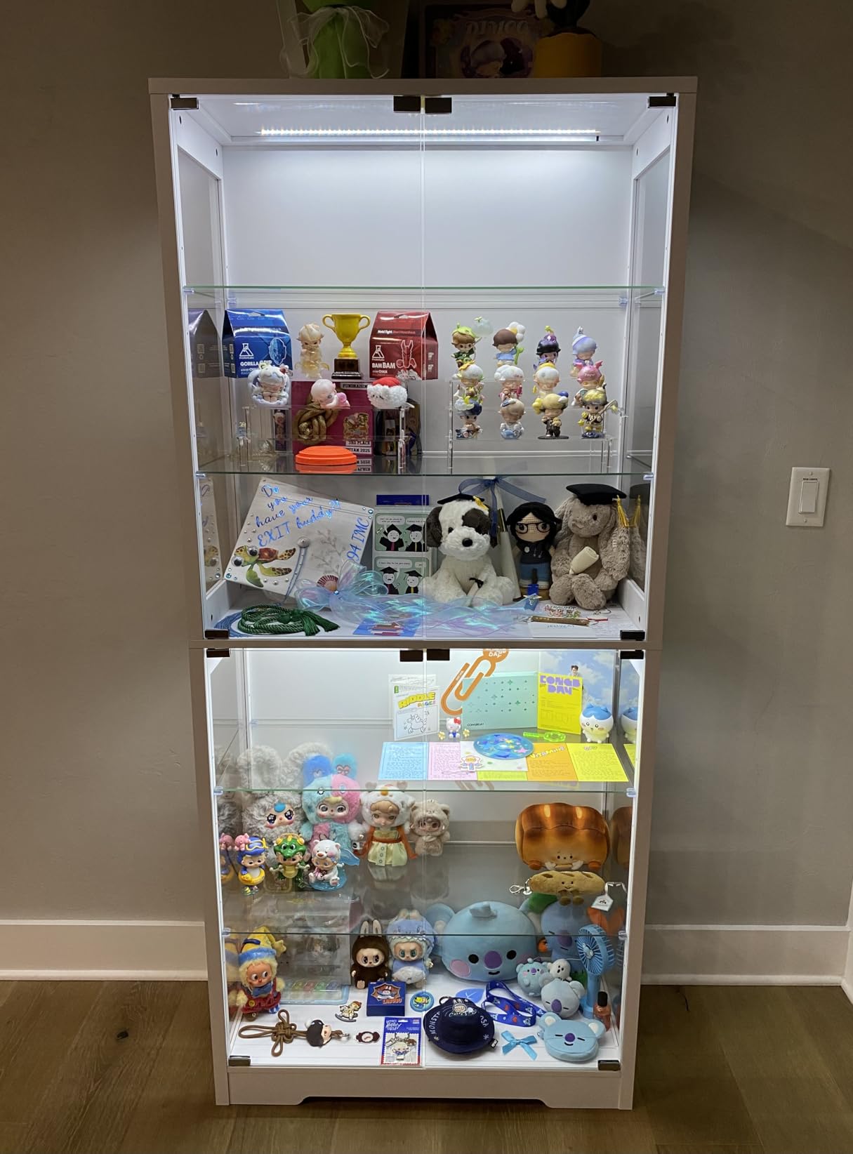 BROTTAR Display Cabinet with Glass Door, 6-Tier 71