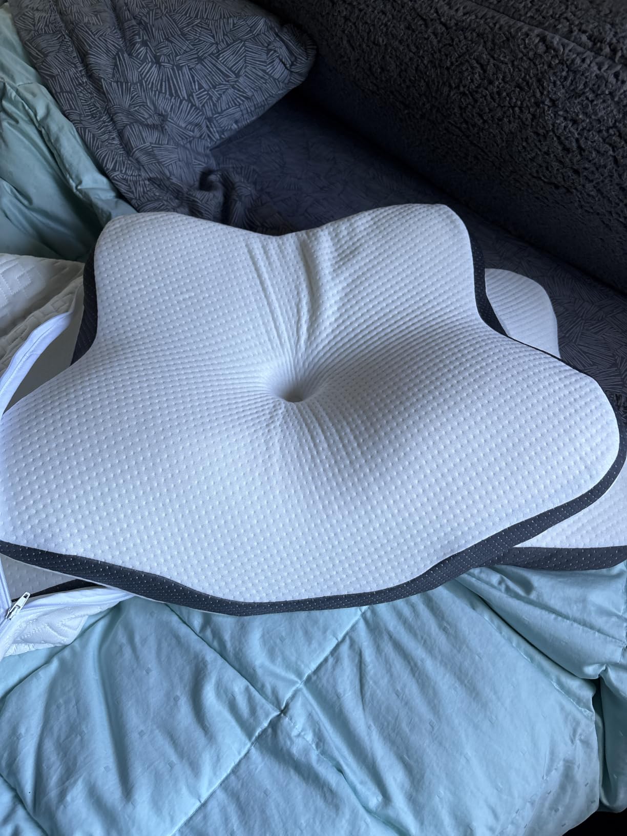 5X Pain Relief Cervical Neck Pillow for Neck Support, Ergonomic Cooling Side Sleeper Pillow for Sleeping, Odorless Contour Memory Foam Pillows, Orthopedic Bed Pillow for Side Back Stomach Sleeper customer photo 2