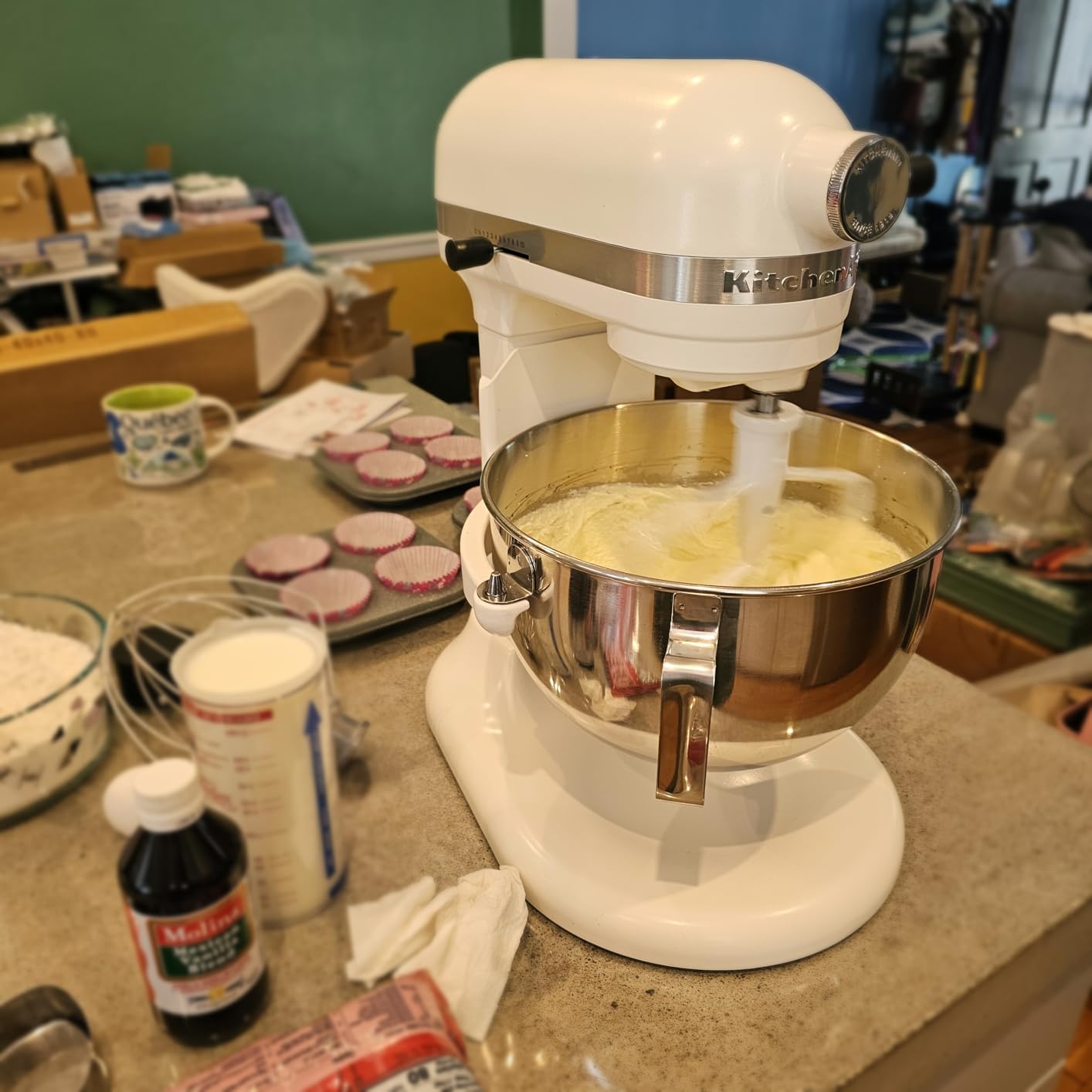 KitchenAid 5.5-Qt Bowl-Lift Stand Mixer, KSM55SXXX, Porcelain White, 11 Mixing Speeds customer photo 2