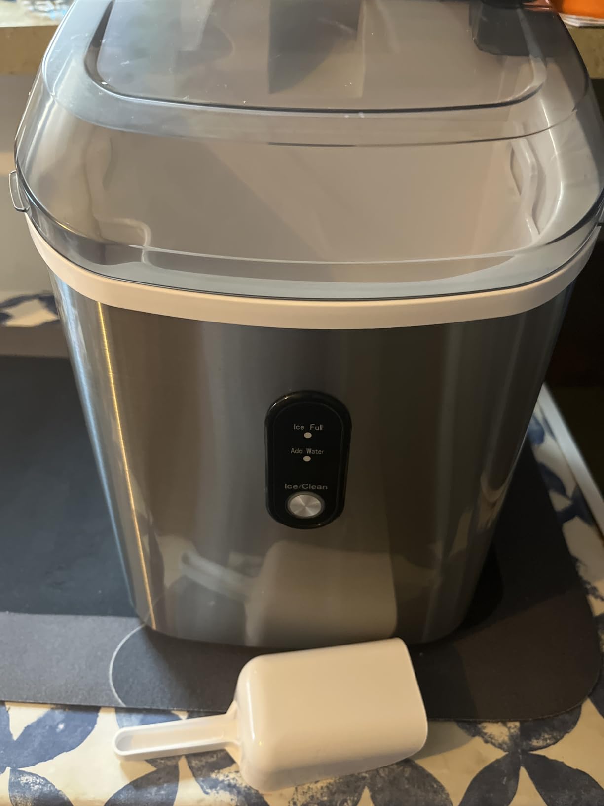 Antarctic Star Nugget Ice Makers Countertop with Auto-Cleaning, 35lbs/Day, Portable Sonic Ice Machine with Handle, Basket and Scoop for Home/Kitchen/Office/Camping (Stainless Steel Silver) customer photo 1