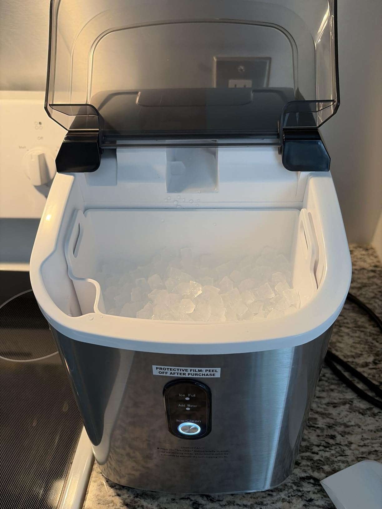 Antarctic Star Nugget Ice Makers Countertop with Auto-Cleaning, 35lbs/Day, Portable Sonic Ice Machine with Handle, Basket and Scoop for Home/Kitchen/Office/Camping (Stainless Steel Silver) customer photo 2
