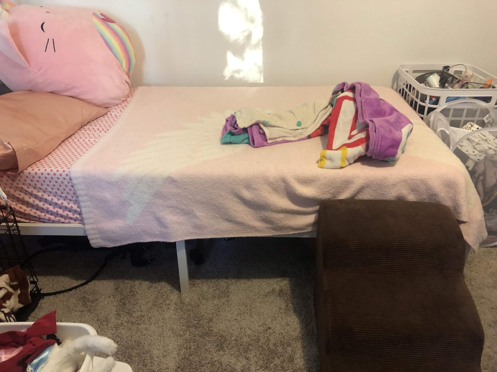 Seventable Full Size Bed Frame with Charging Station & LED Lights, Upholstered Headboard with Storage Shelves, Metal Platform with Under Bed Storage, No Box Spring Needed, Easy Assembly, Dark Grey customer photo 1
